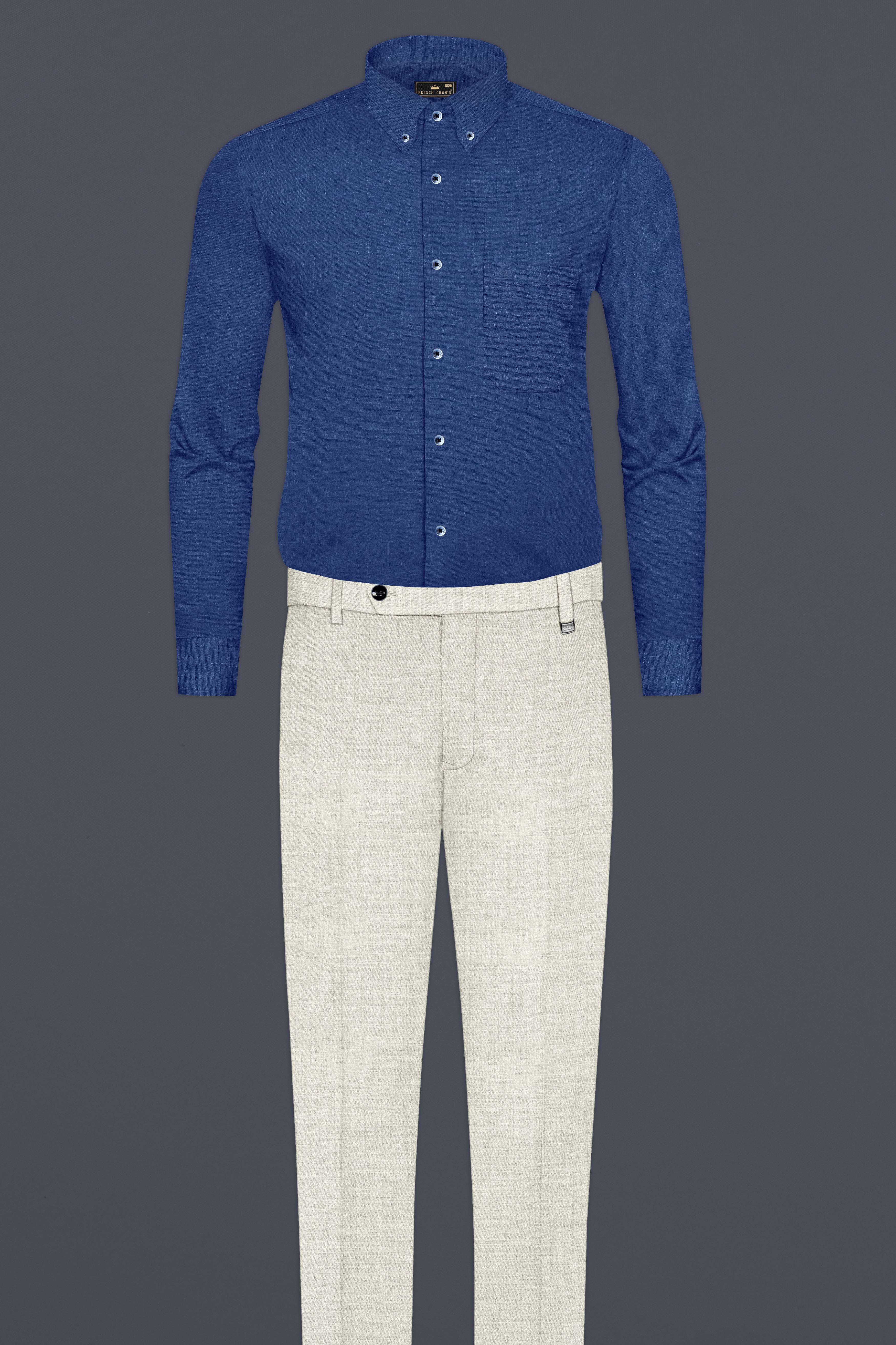 Rhino Blue Luxurious Linen Shirt