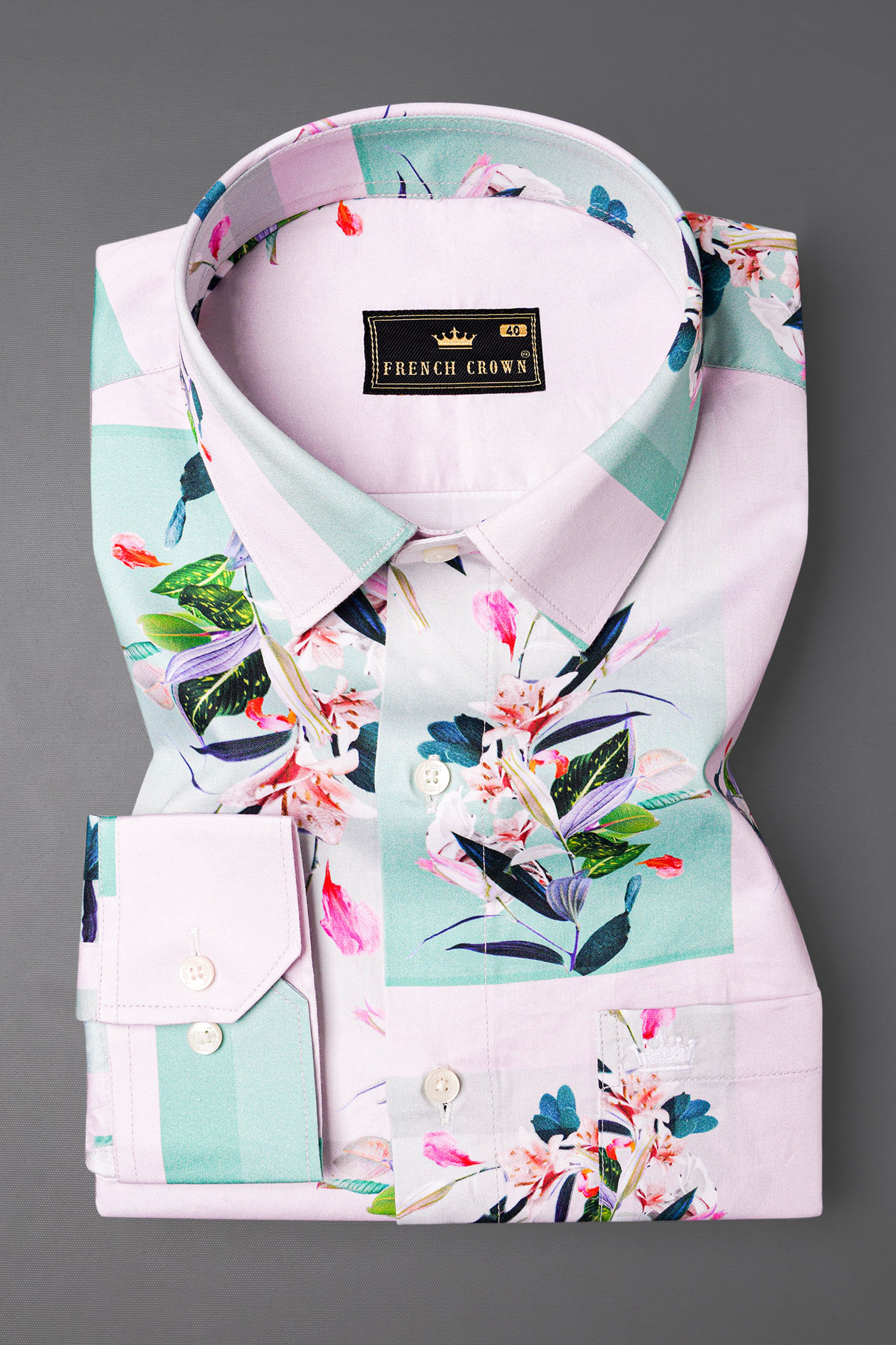 Pear Bush Pink Tropical Printed Super Soft Premium Cotton Designer Shirt