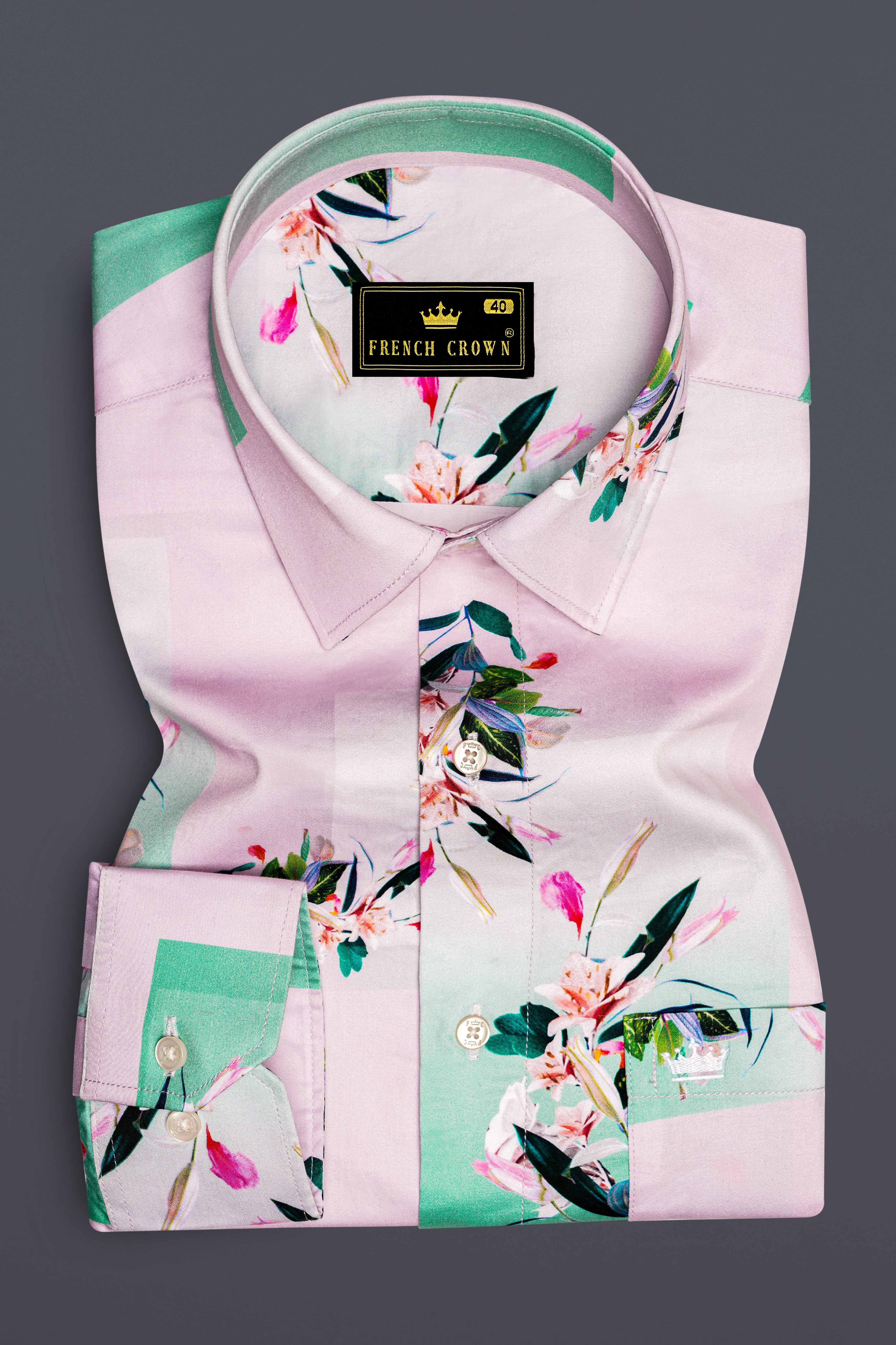 Pear Bush Pink Tropical Printed Super Soft Premium Cotton Designer Shirt