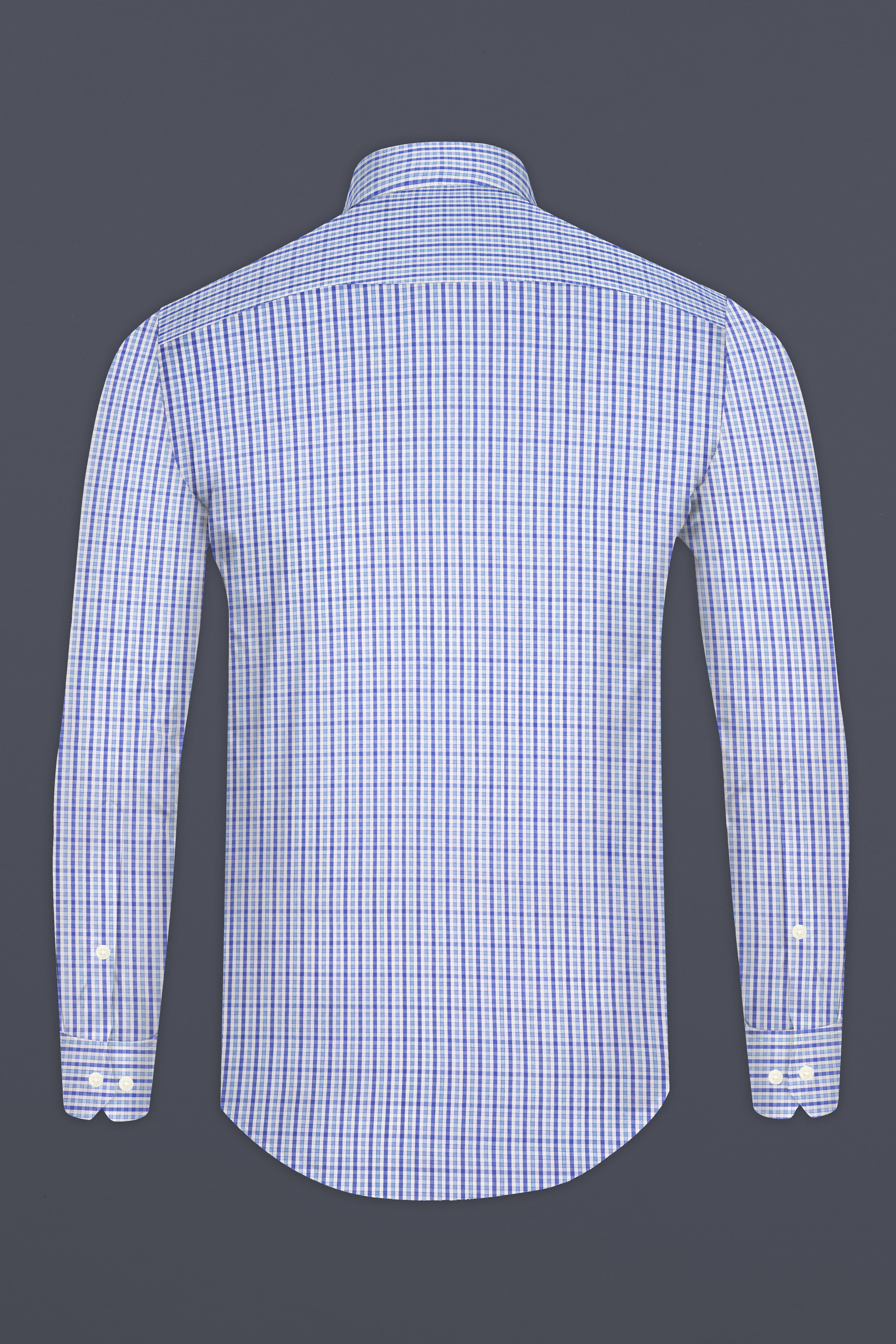 Portage Blue Checkered Premium Cotton Shirt