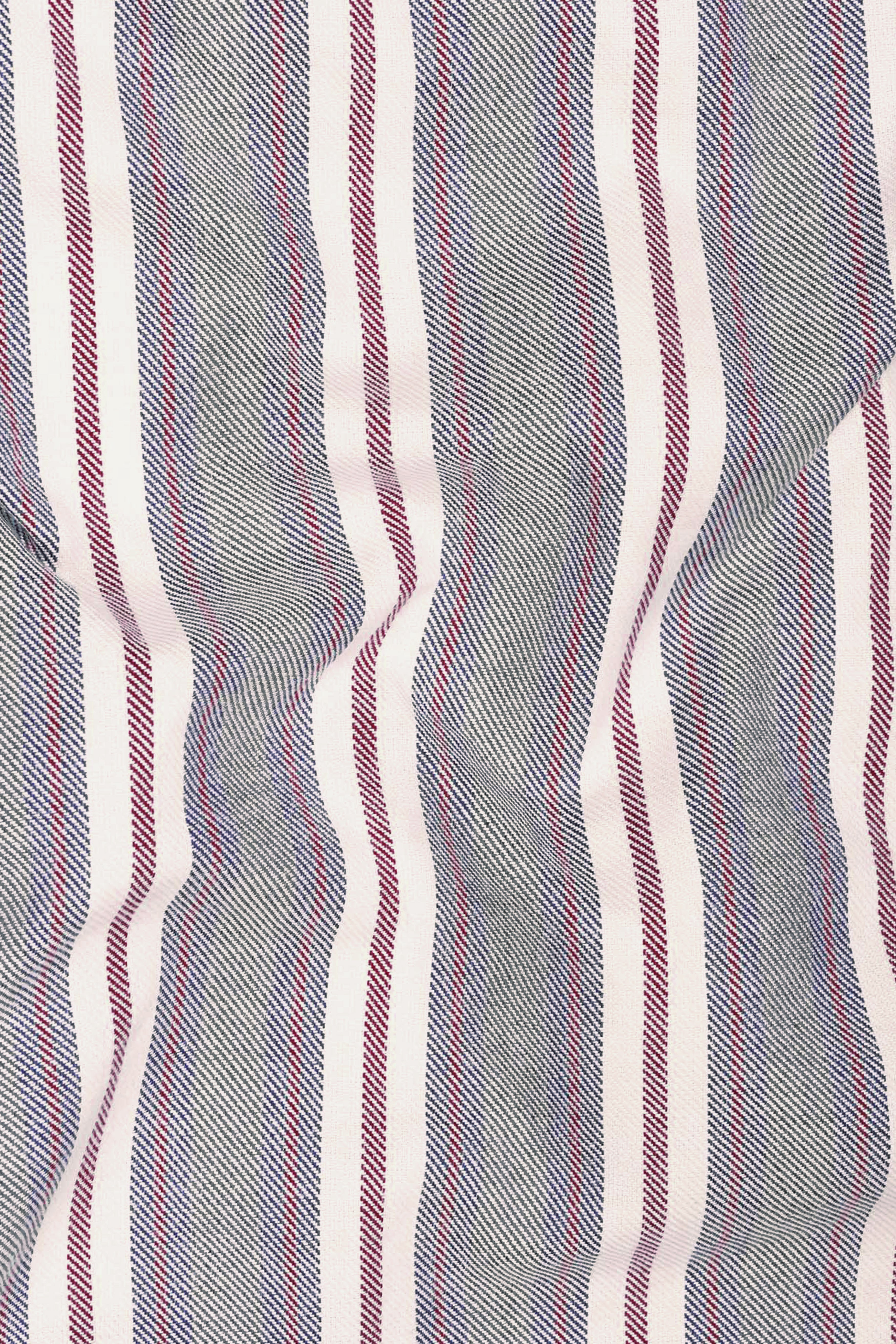 Boulder Gray Striped Diagonal Twill Textured Premium Cotton Kurta Shirt