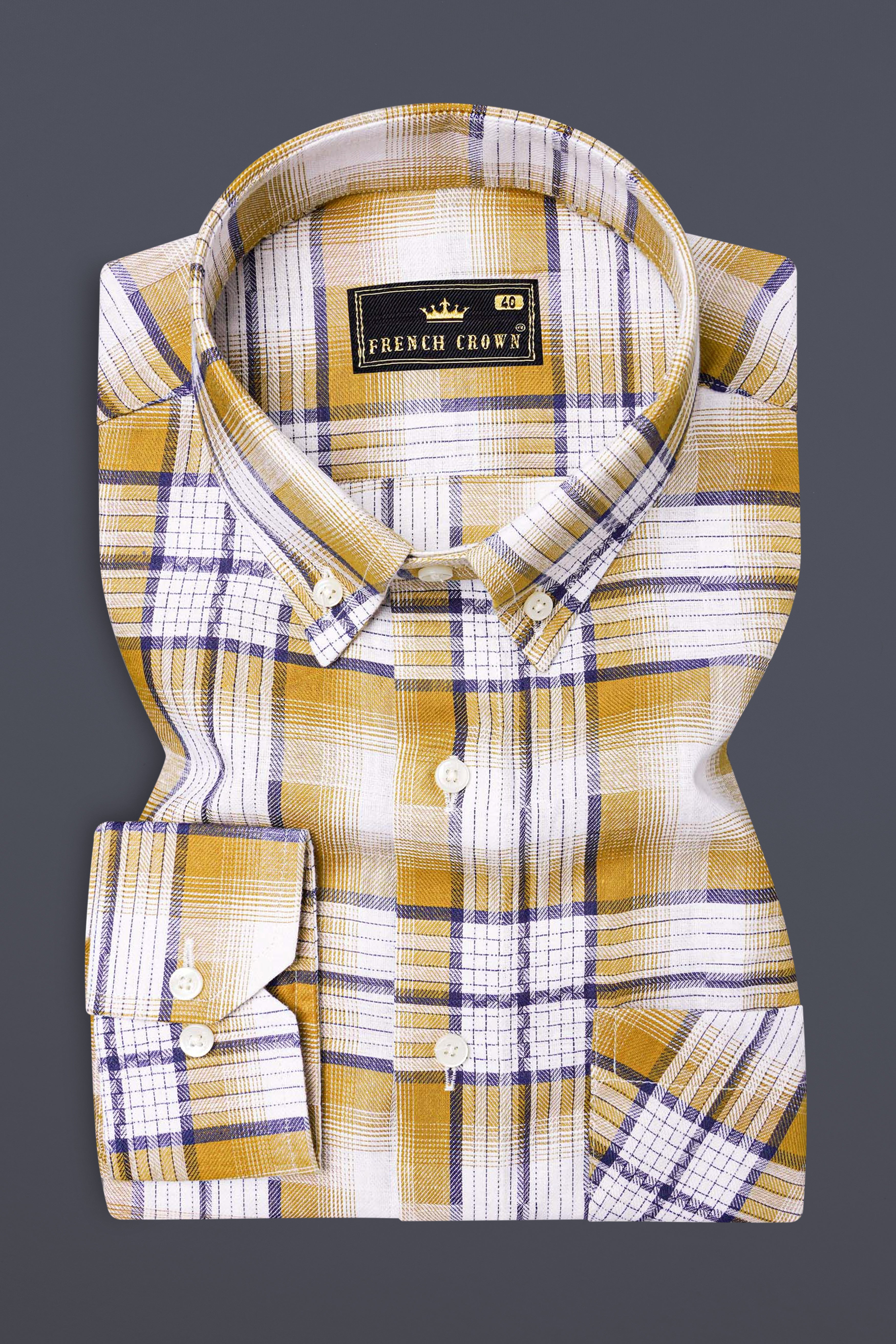 Minsk Brown Twill Plaid Premium Cotton Shirt