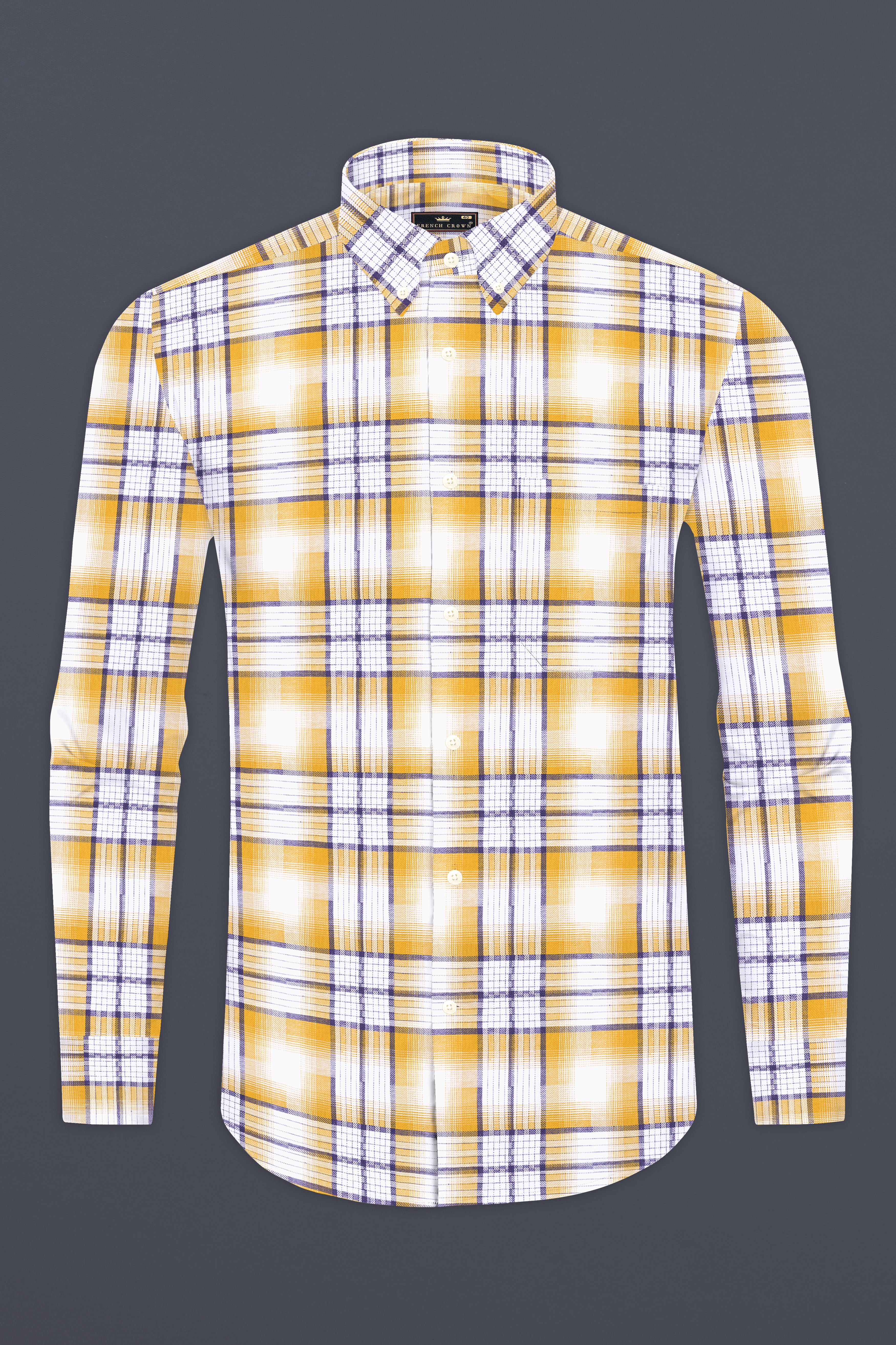 Minsk Brown Twill Plaid Premium Cotton Shirt