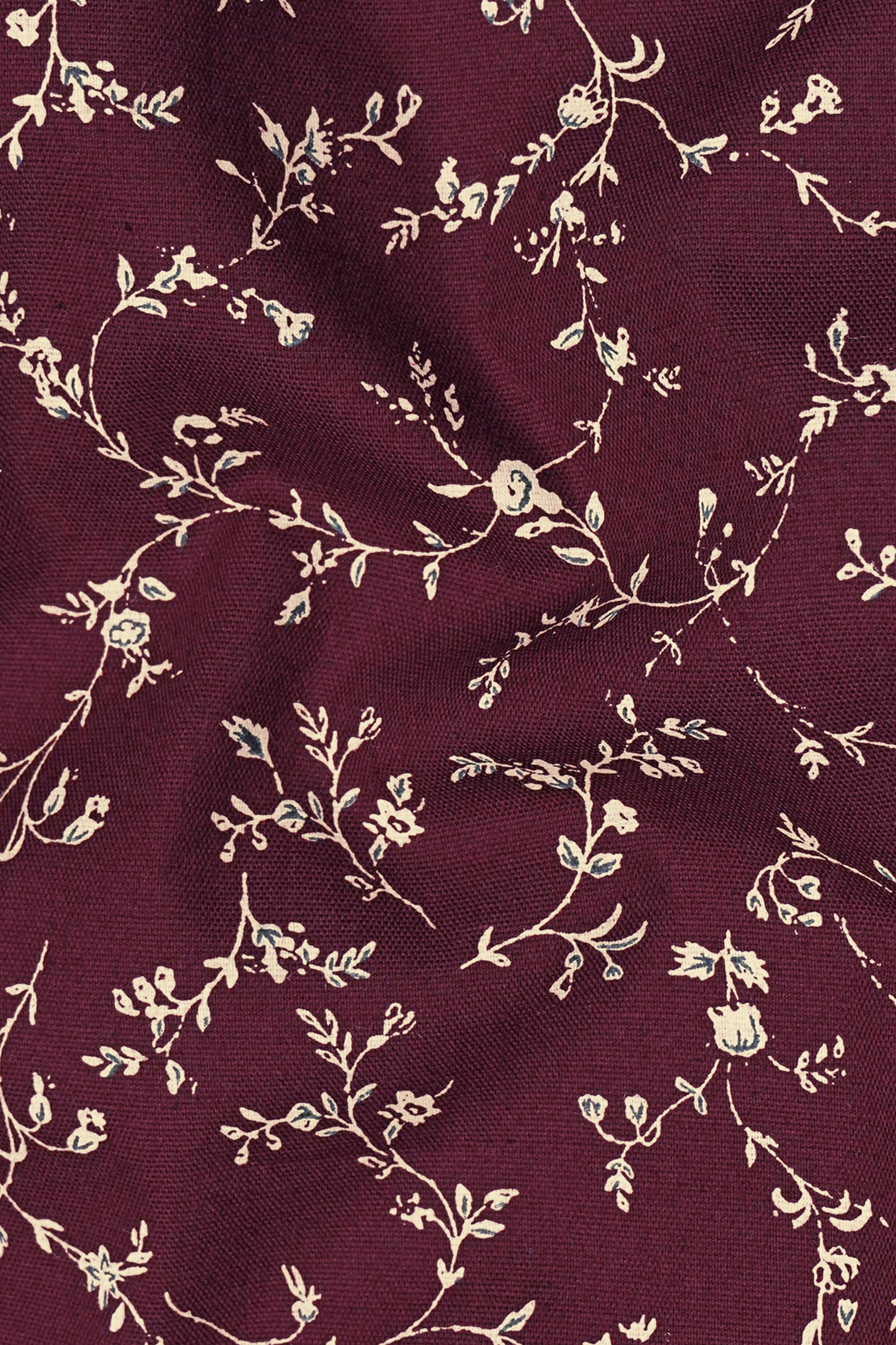 Wine Berry flowers Printed Royal Oxford Shirt