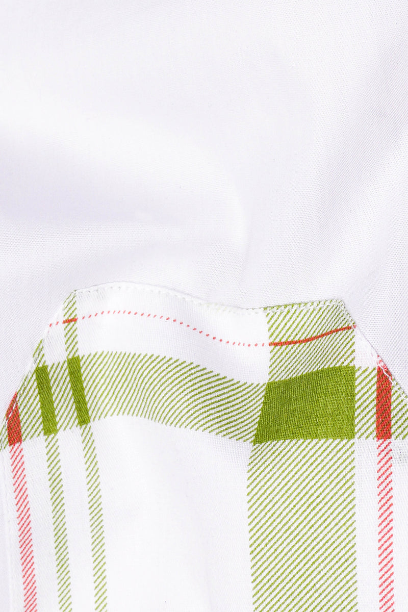Half White Half Checkered Super Soft Premium Cotton Designer Shirt