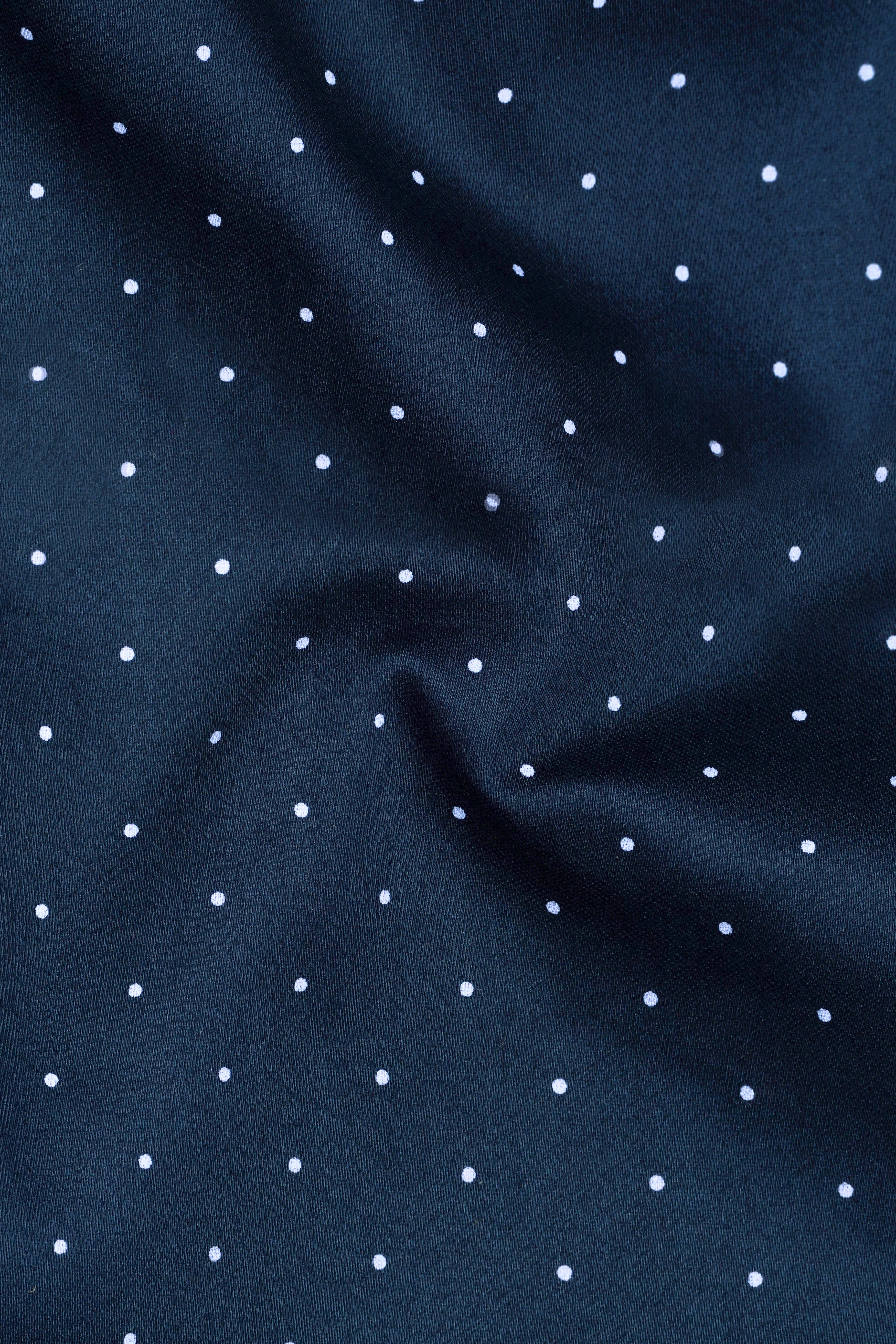 Ebony Clay Blue Polka Dots Printed Super Soft Premium Cotton Shirt