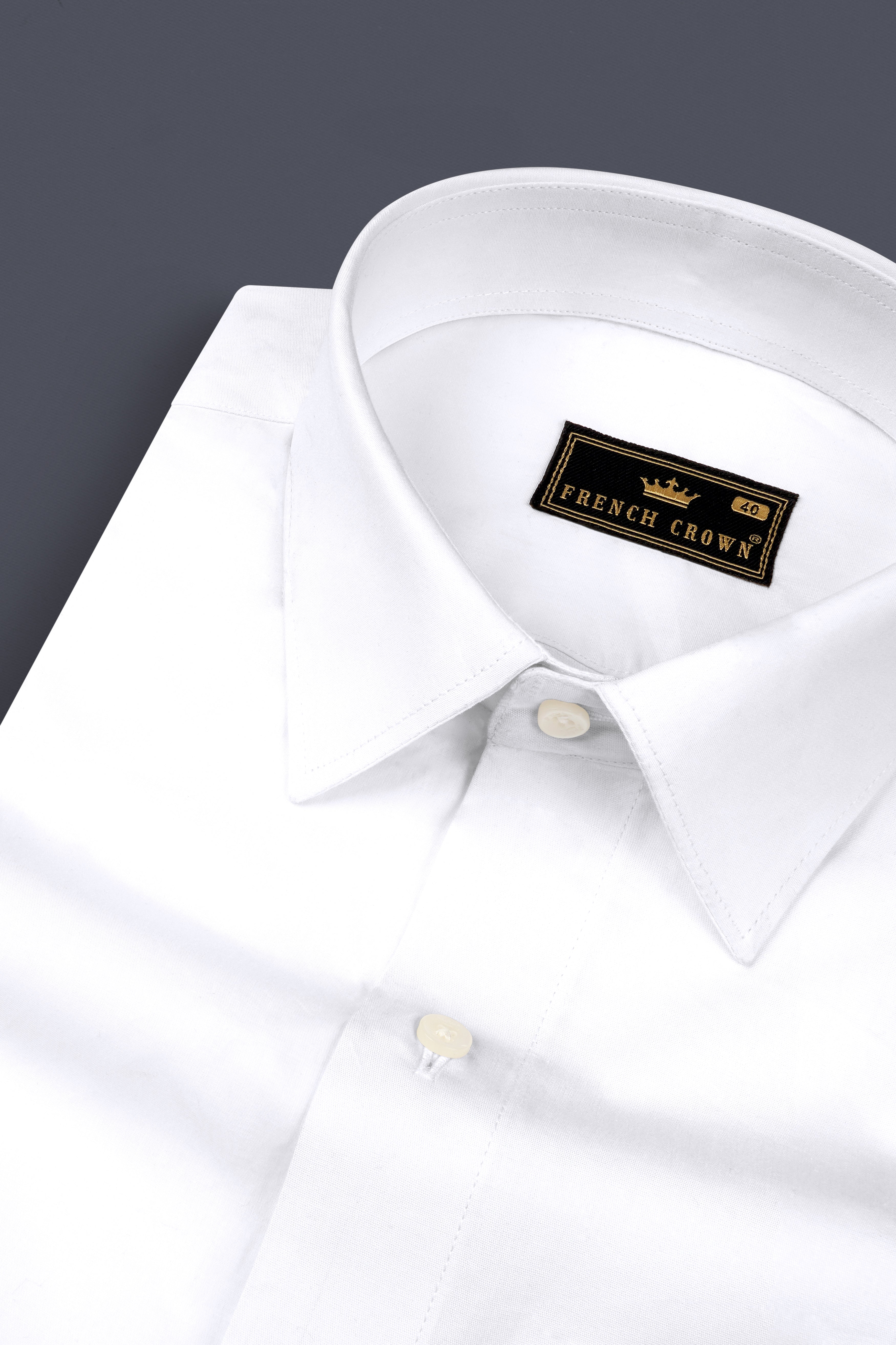 Bright White with Gingham Premium Cotton Designer Shirt