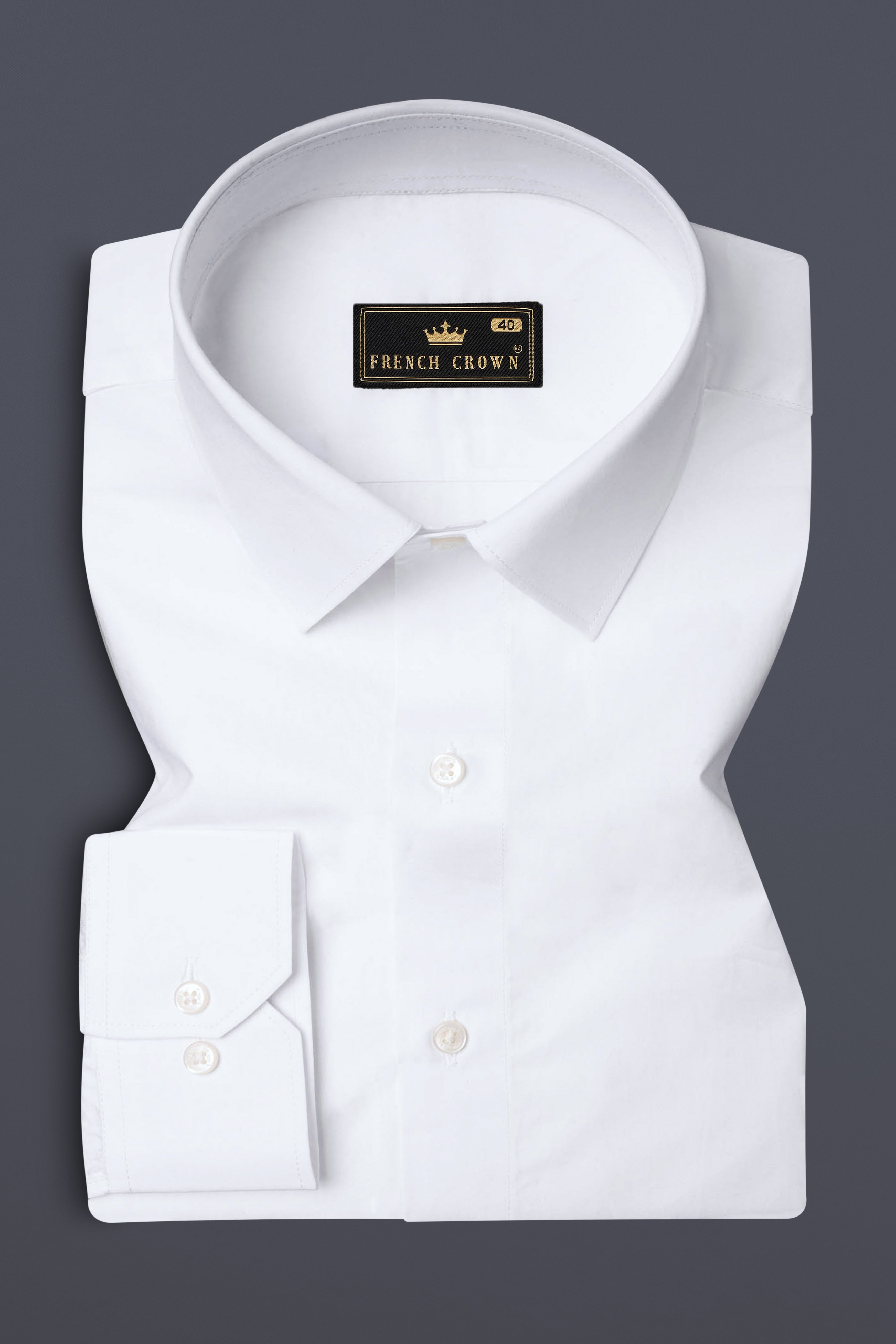 Bright White with Gingham Premium Cotton Designer Shirt