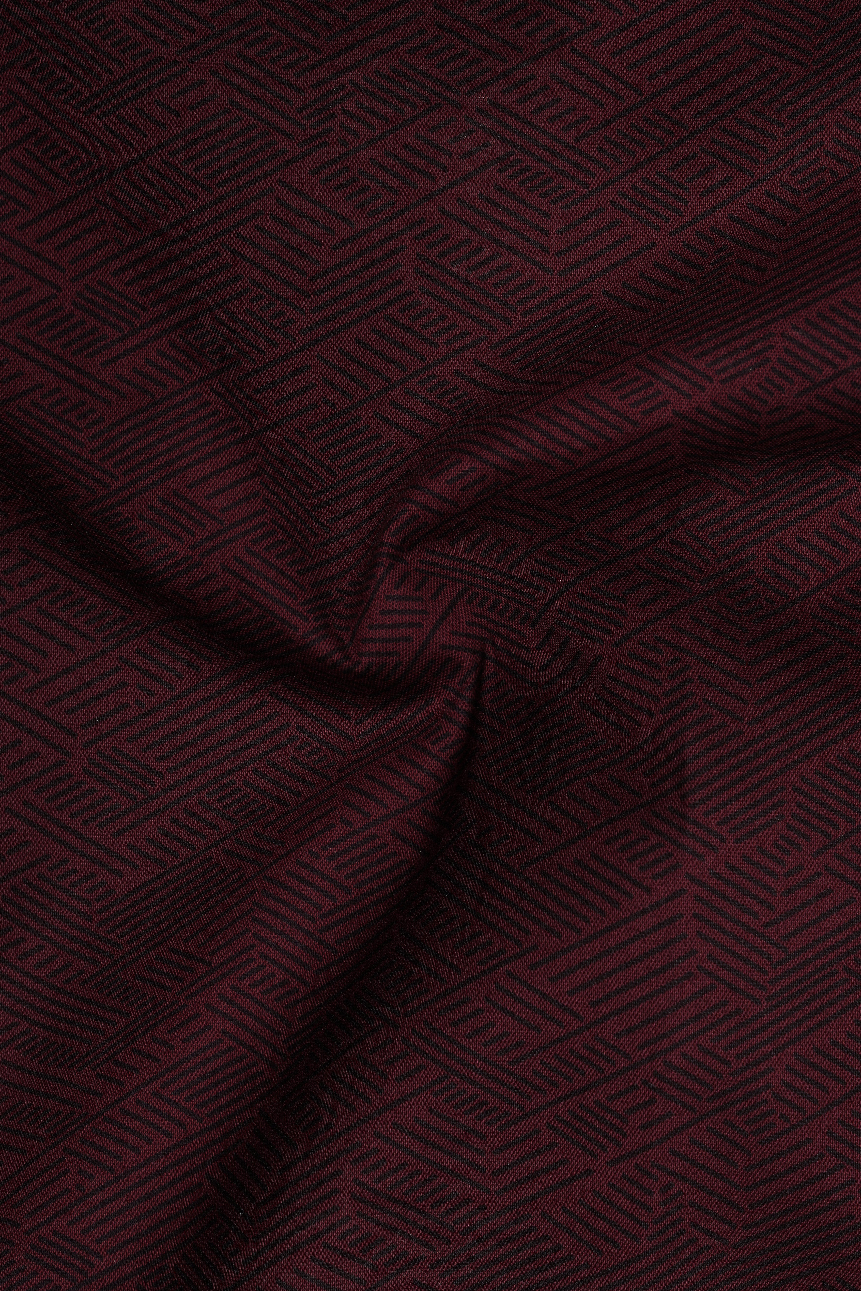 Wine Berry Printed Premium Cotton Shirt