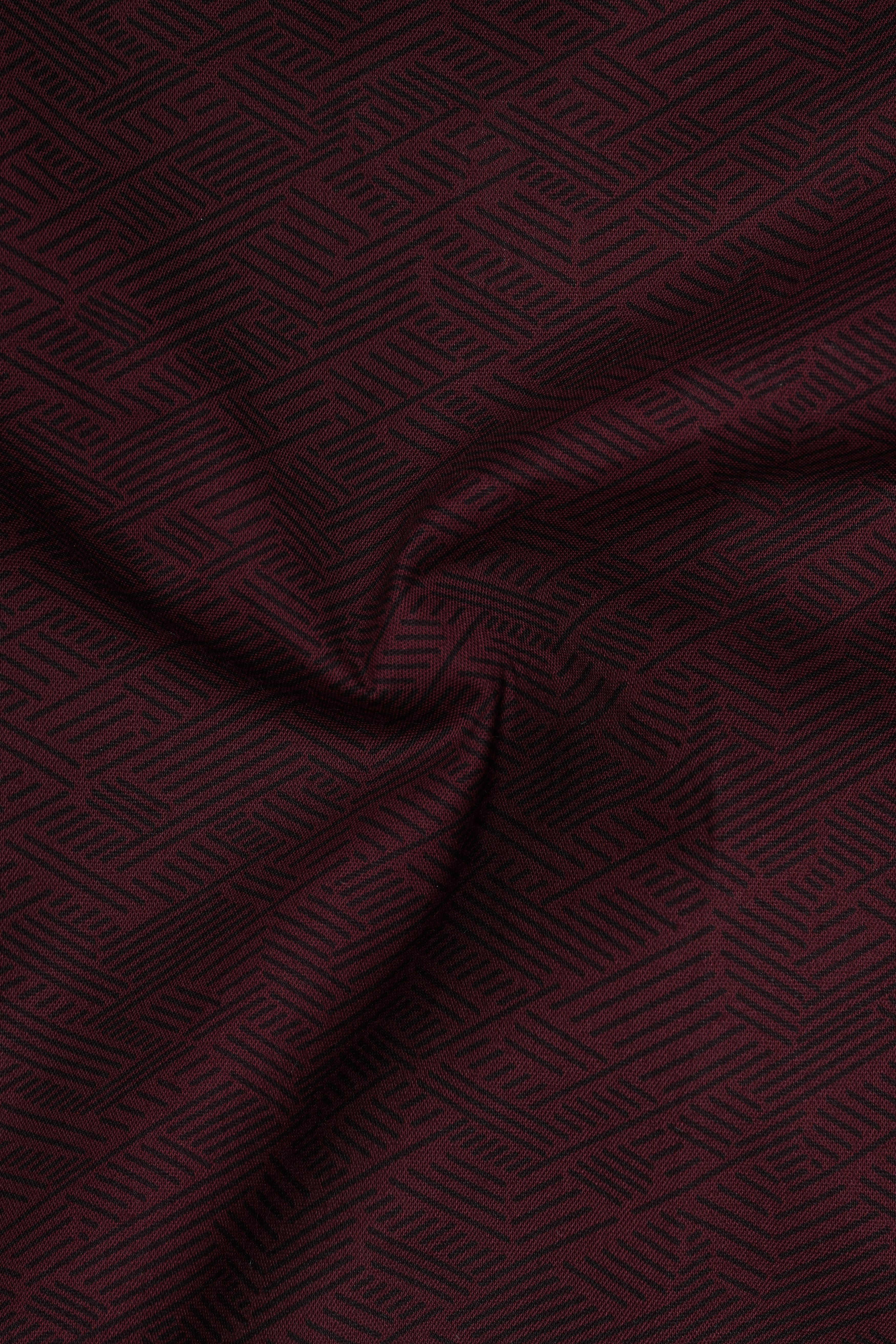 Wine Berry Printed Premium Cotton Shirt