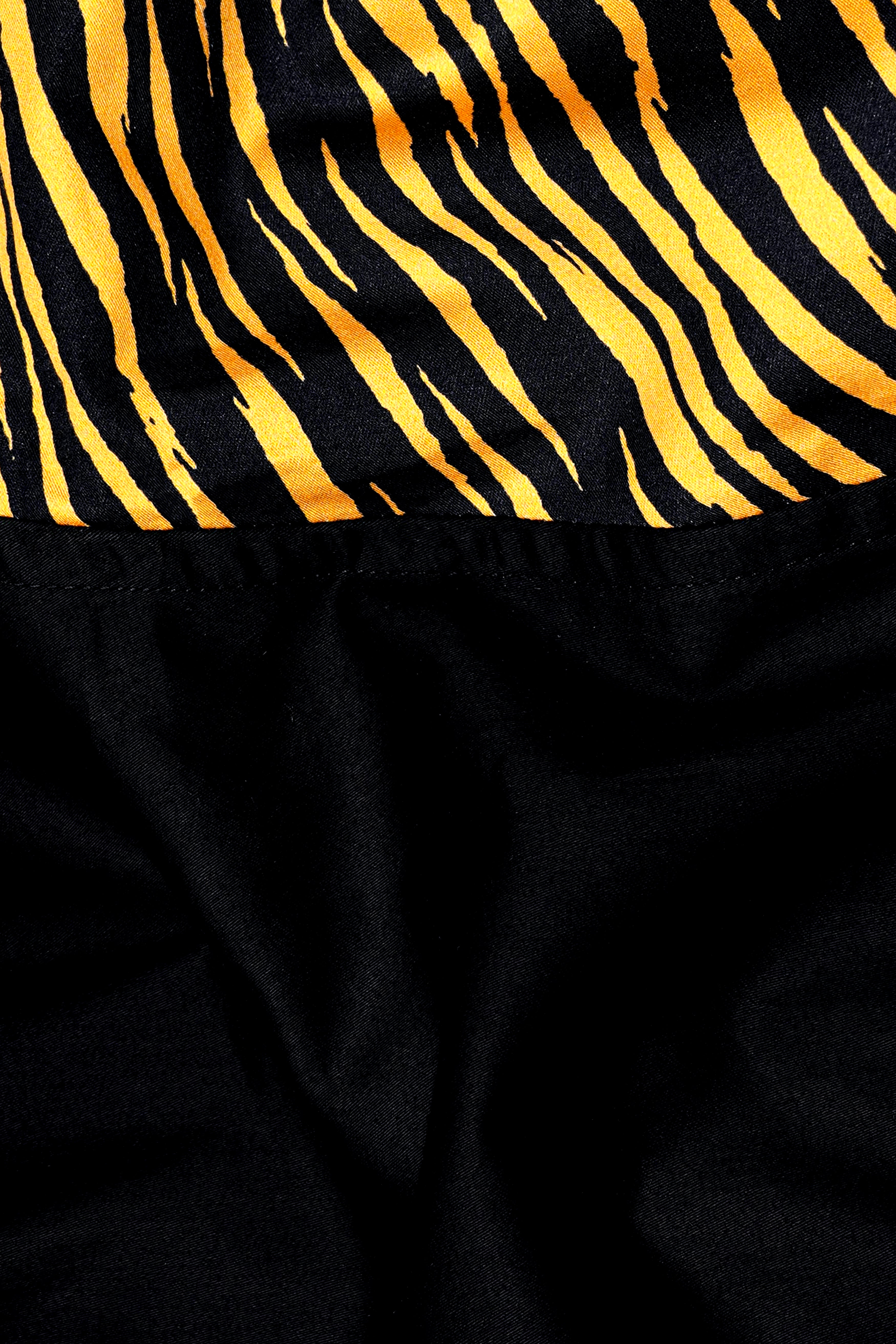 Jade Black with Tiger Stripes Printed Super Soft Premium Cotton Designer Shirt