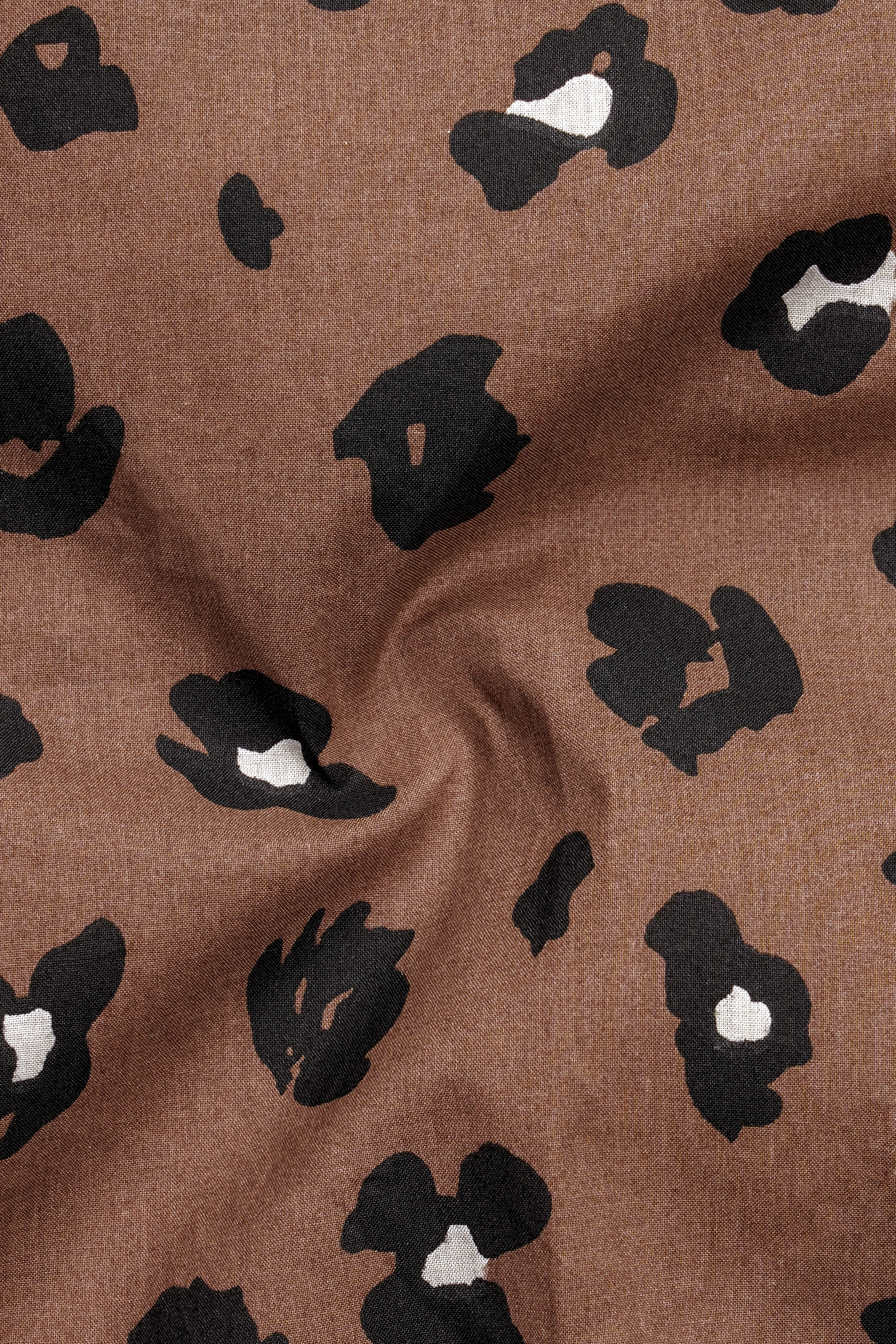 Cinereous Brown Floral Printed Premium Cotton Shirt