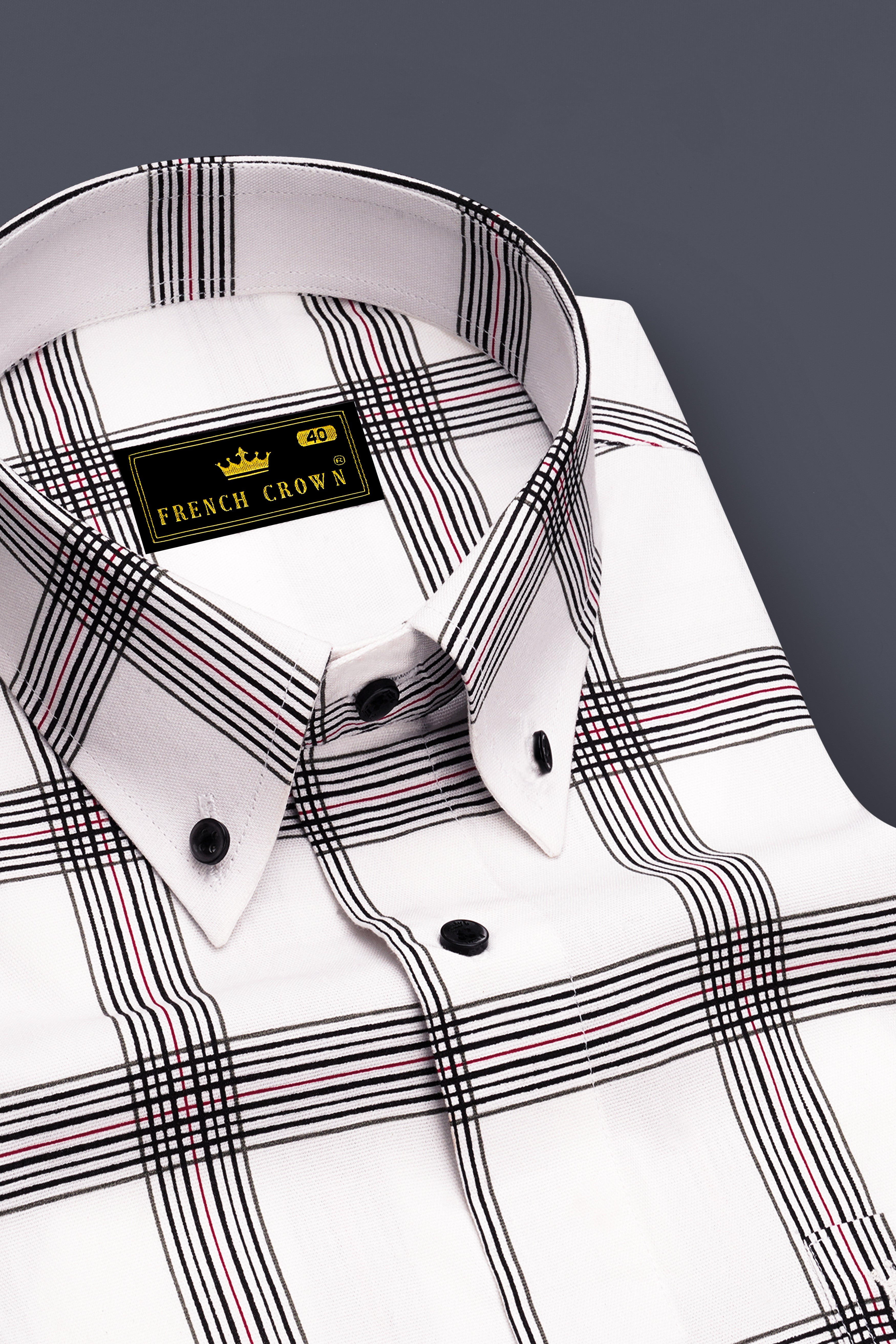 Bright White Windowpane Royal Oxford Shirt