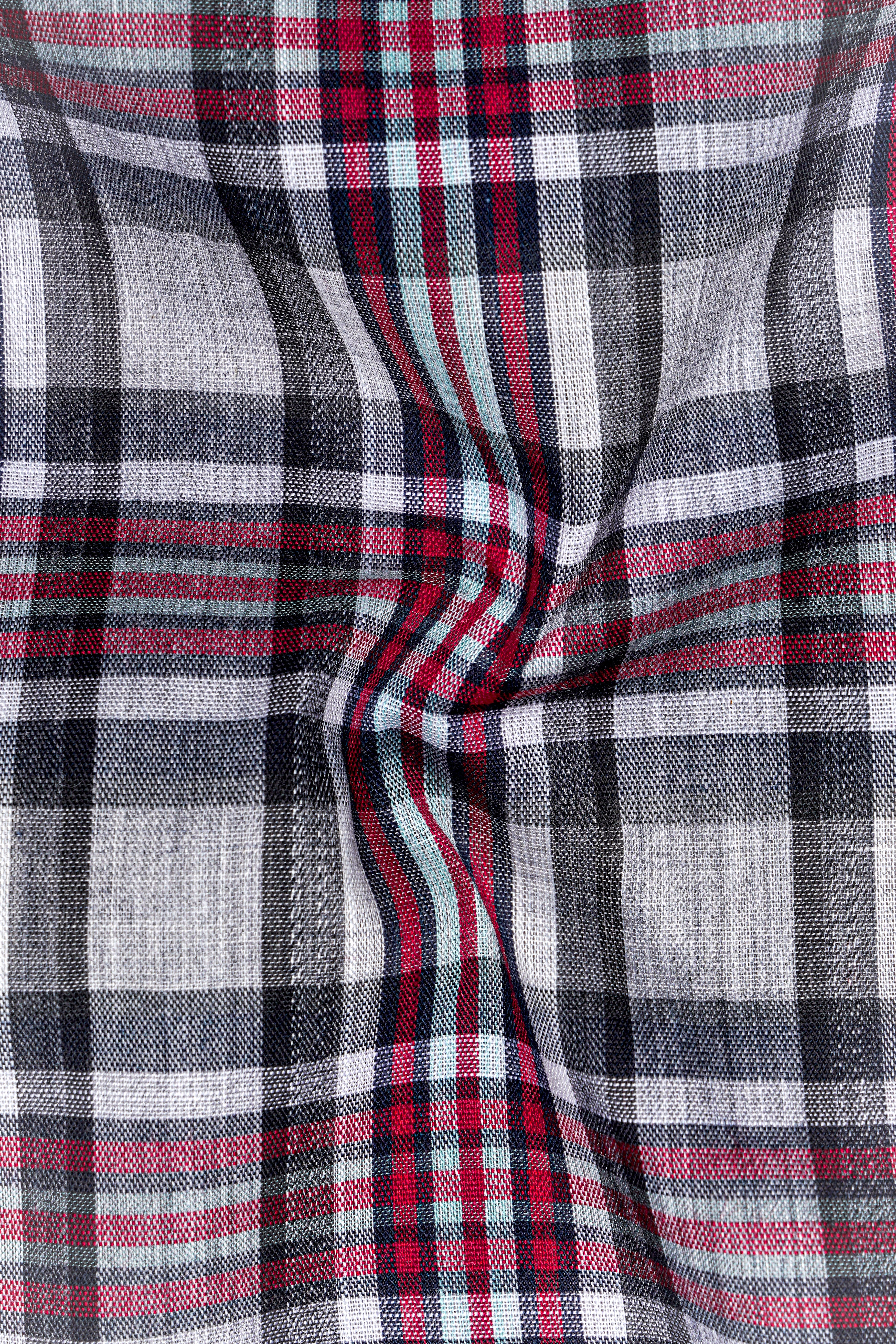 Shiraz Red with Fedora Gray Plaid Premium Cotton Shirt