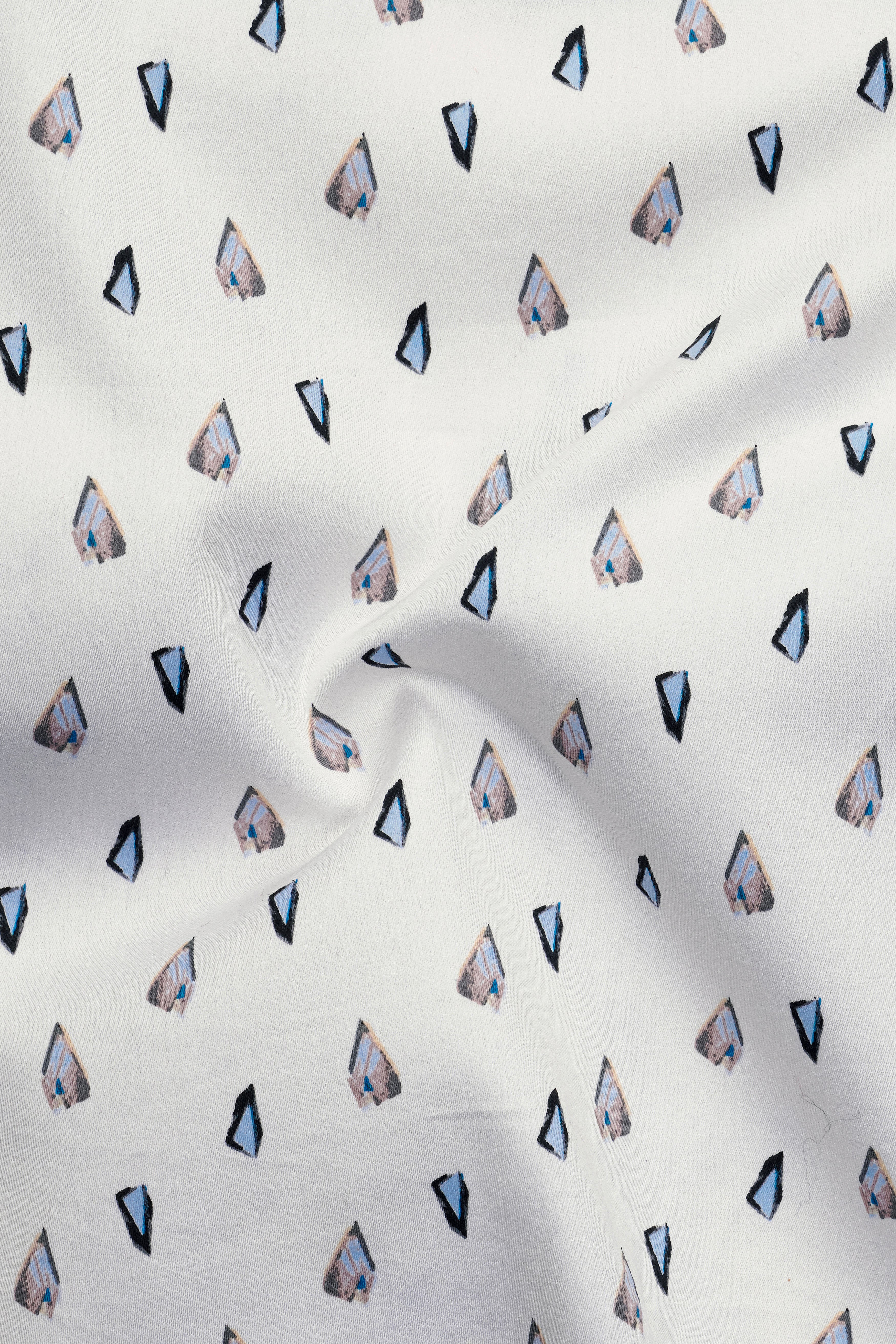 Bright White Stones Printed Super Soft Premium Cotton Shirt