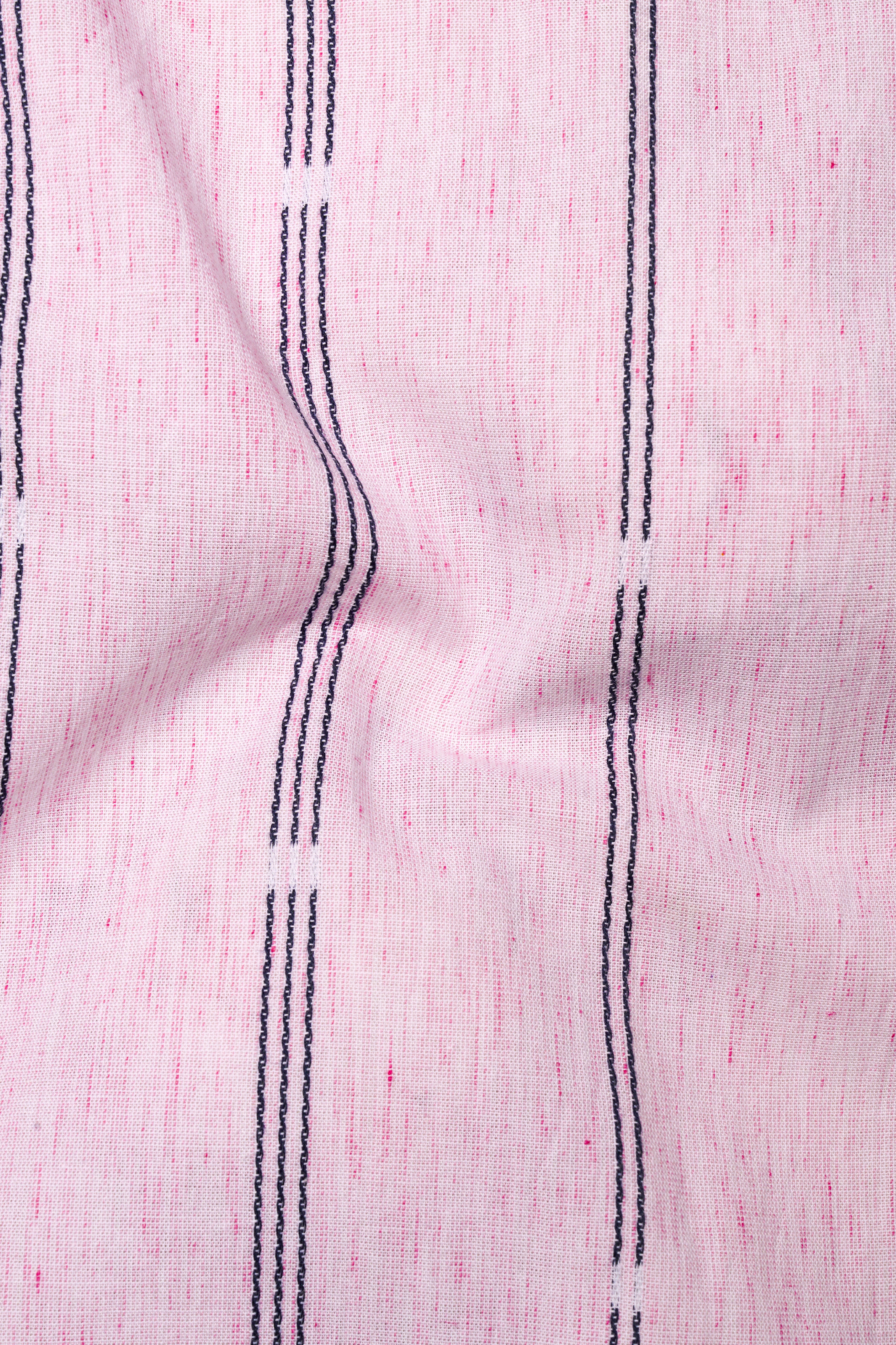 Twilight Pink Pinstriped Dobby Textured Premium Giza Cotton Shirt