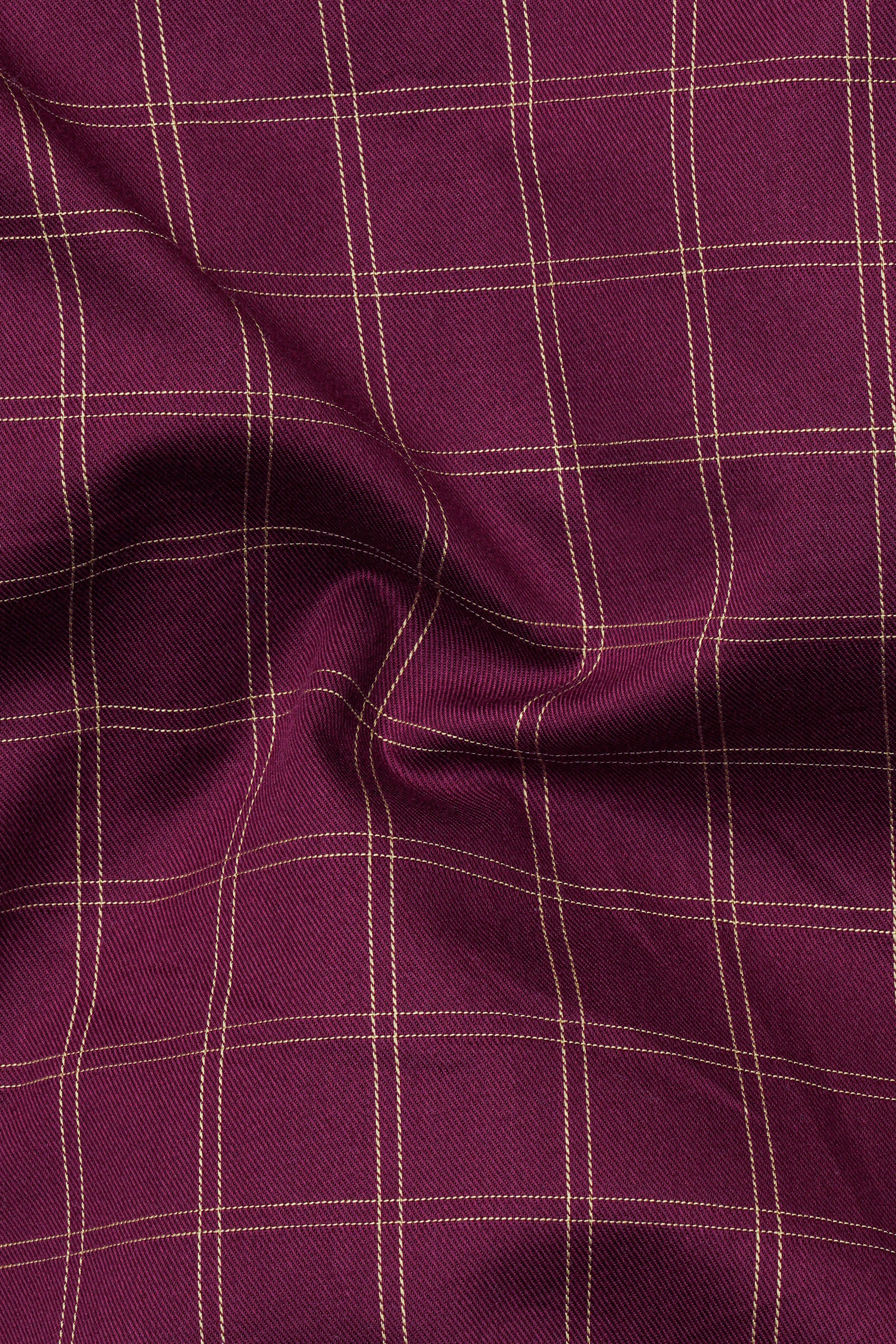 Camelot Wine Checkered Twill Premium Cotton Shirt