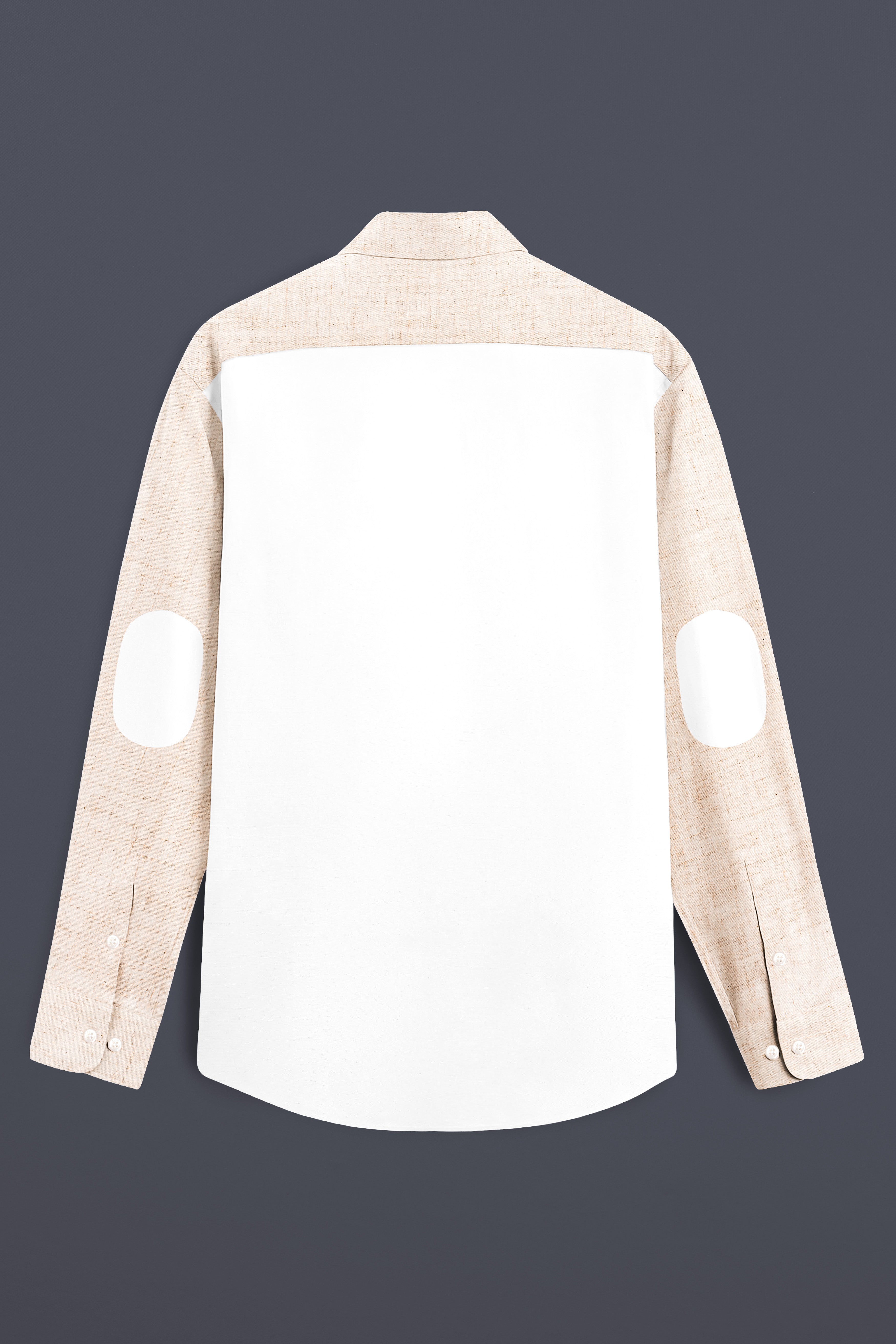 Ceramic Cream with Bright White Premium Cotton Designer Shirt