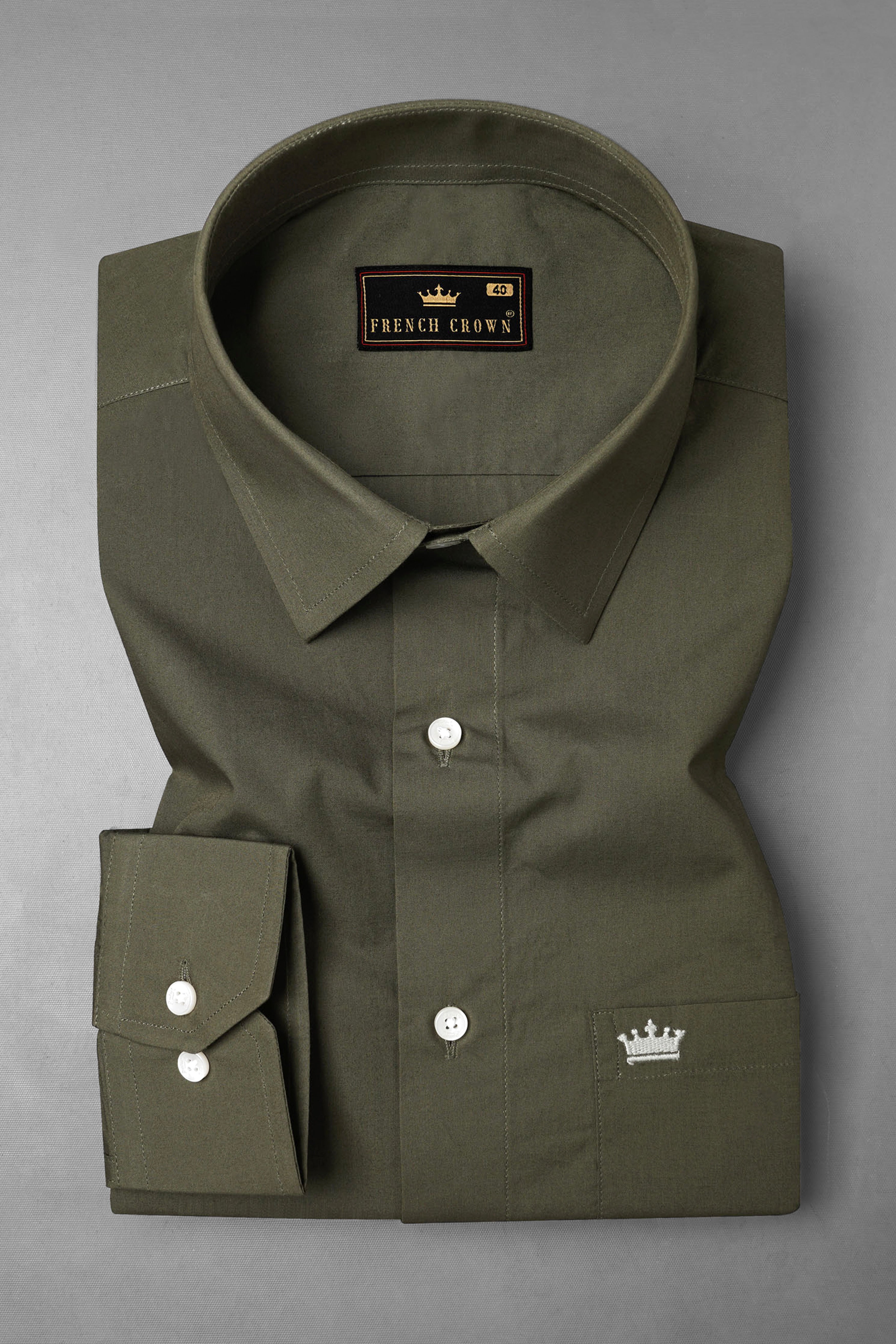 Taupe Green Premium Cotton Shirt