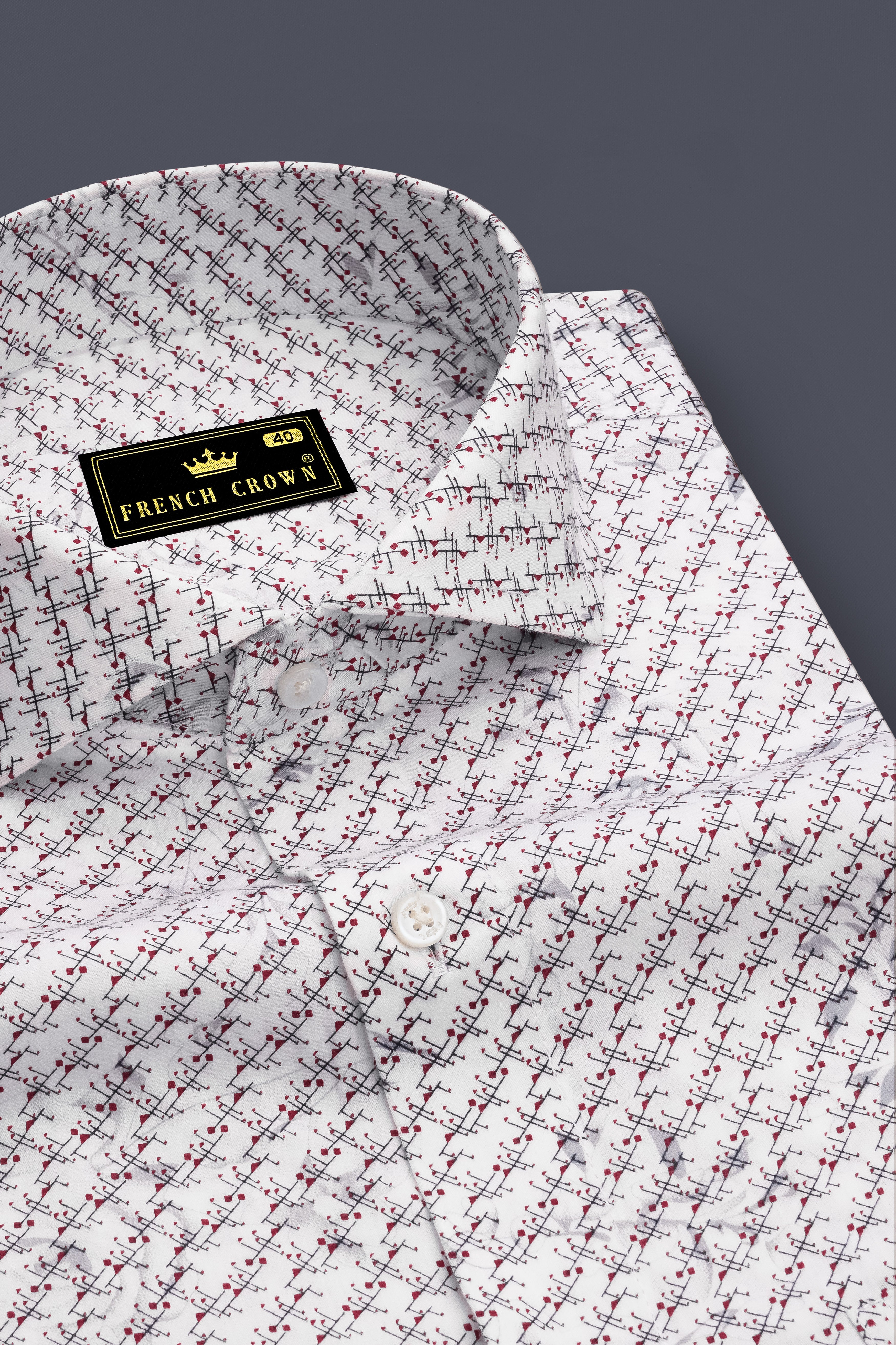 Bright White Printed Super Soft Premium Cotton Shirt