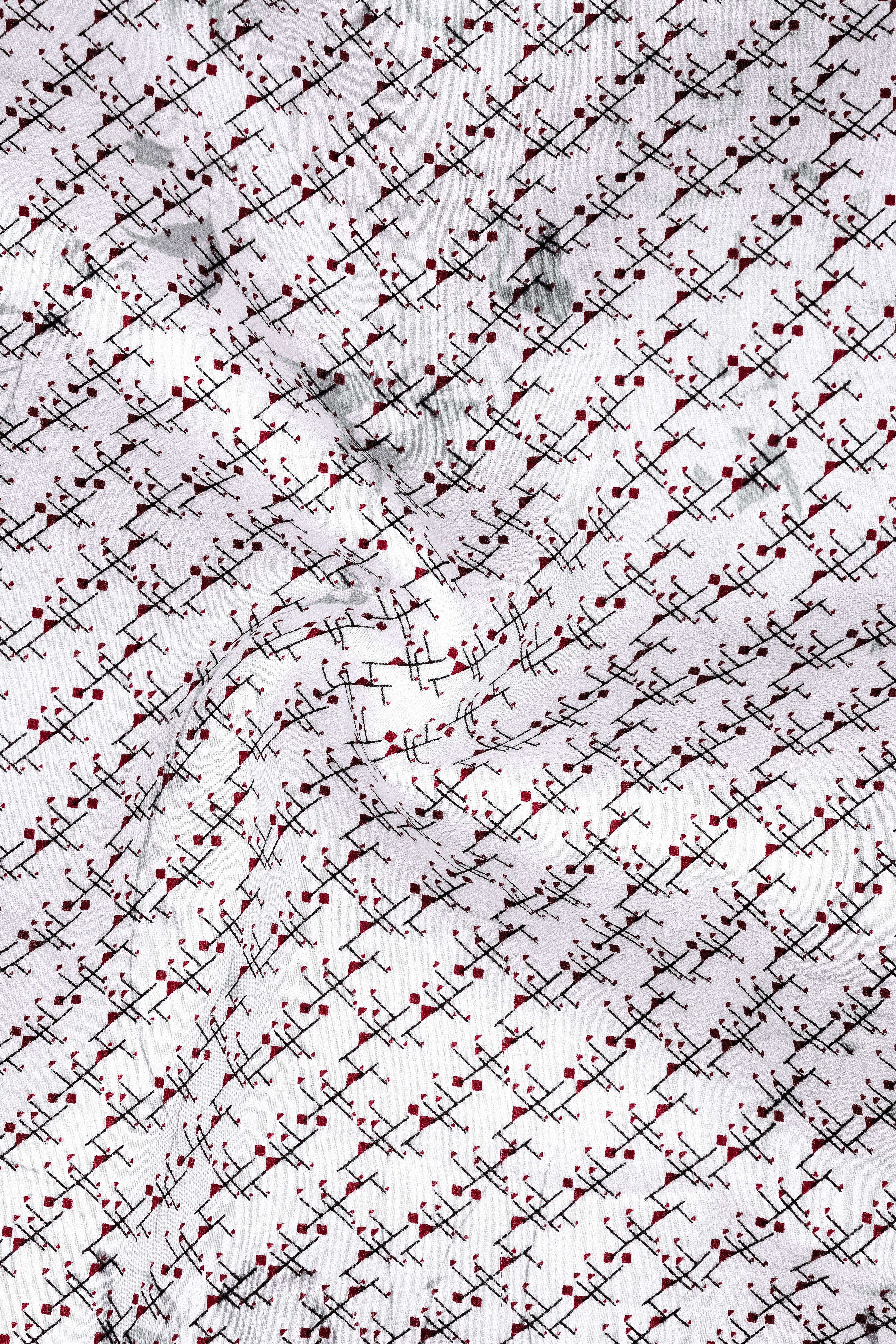 Bright White Printed Super Soft Premium Cotton Shirt