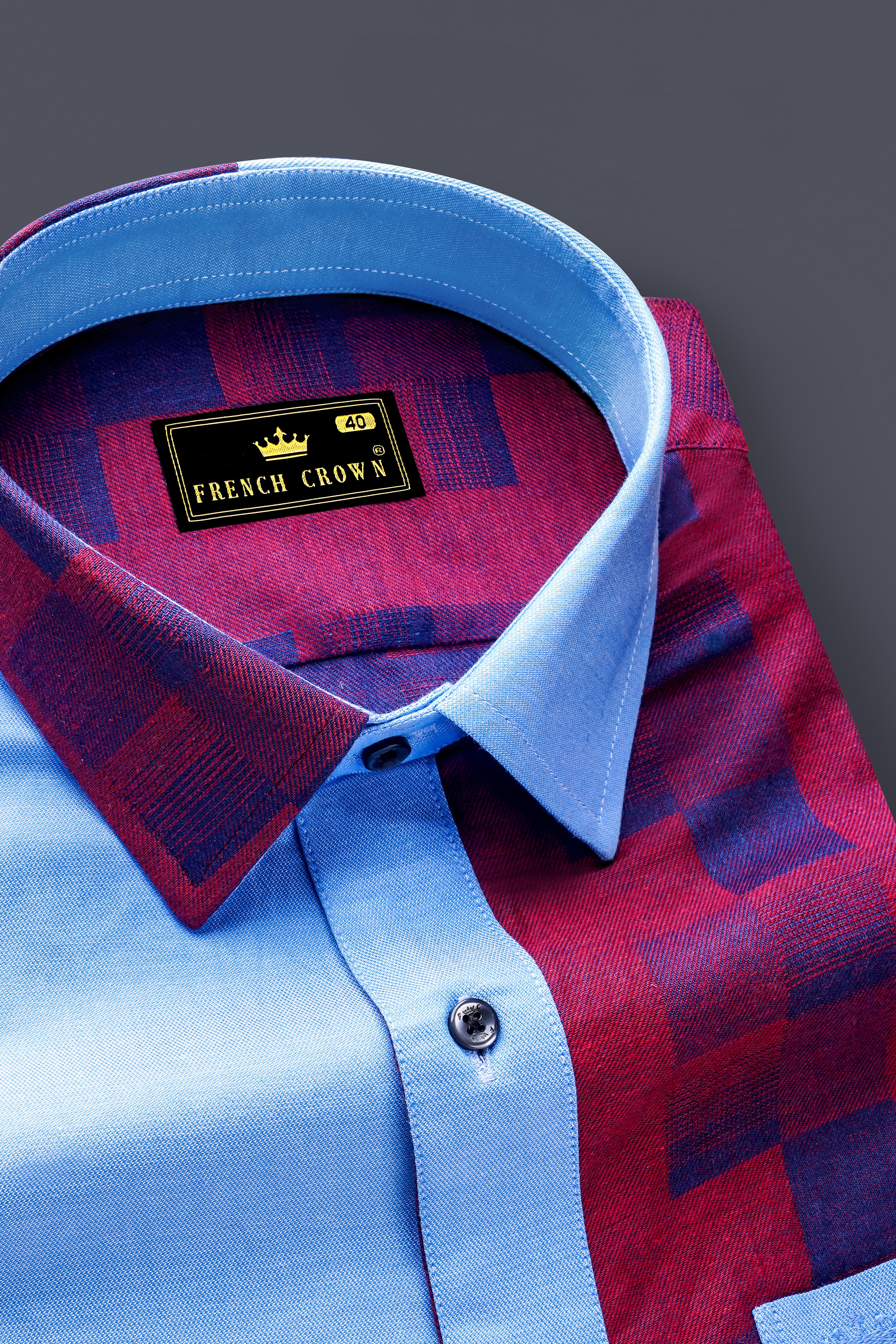Casper Blue Jacquard Textured Premium Giza Cotton Designer Shirt