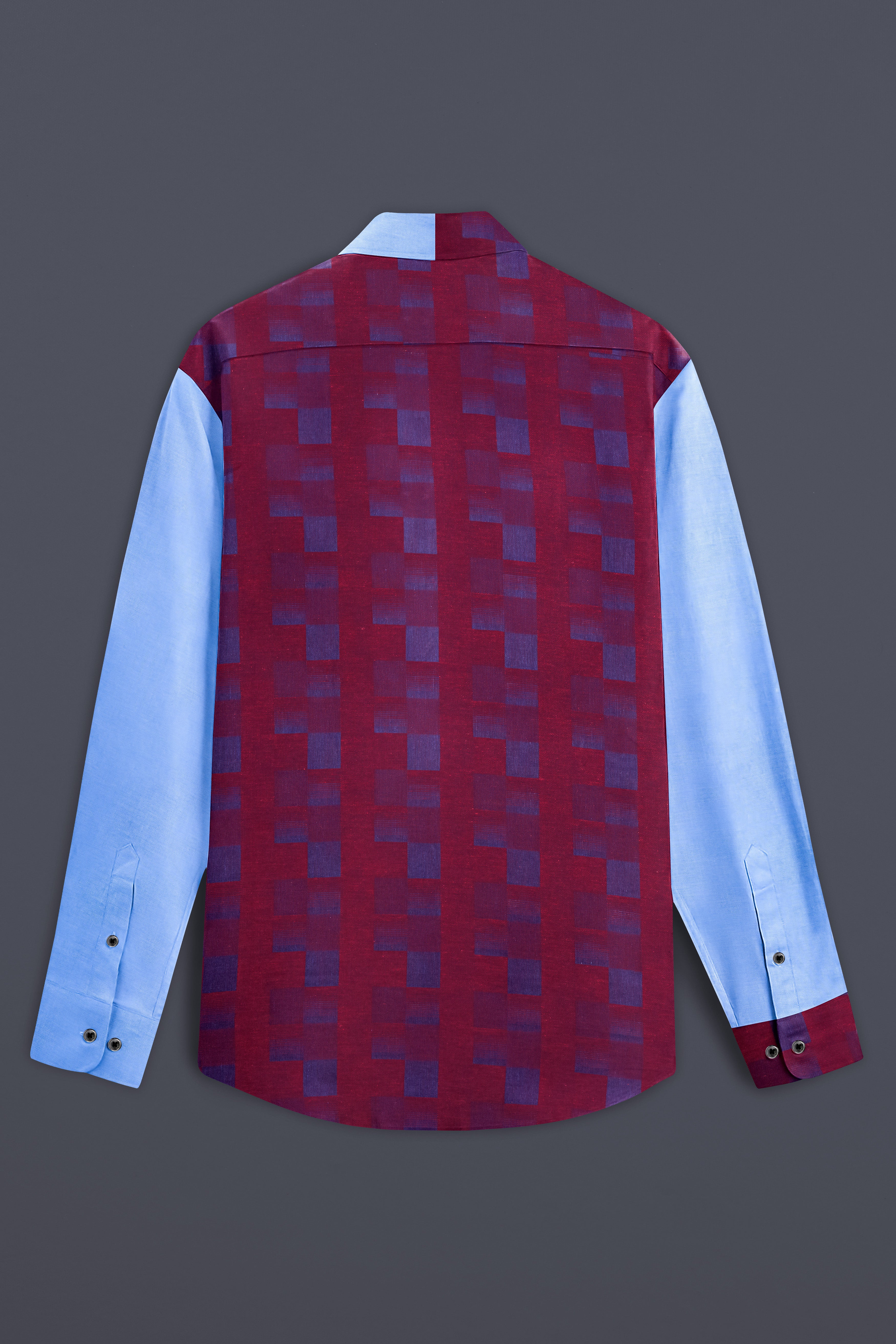 Casper Blue Jacquard Textured Premium Giza Cotton Designer Shirt