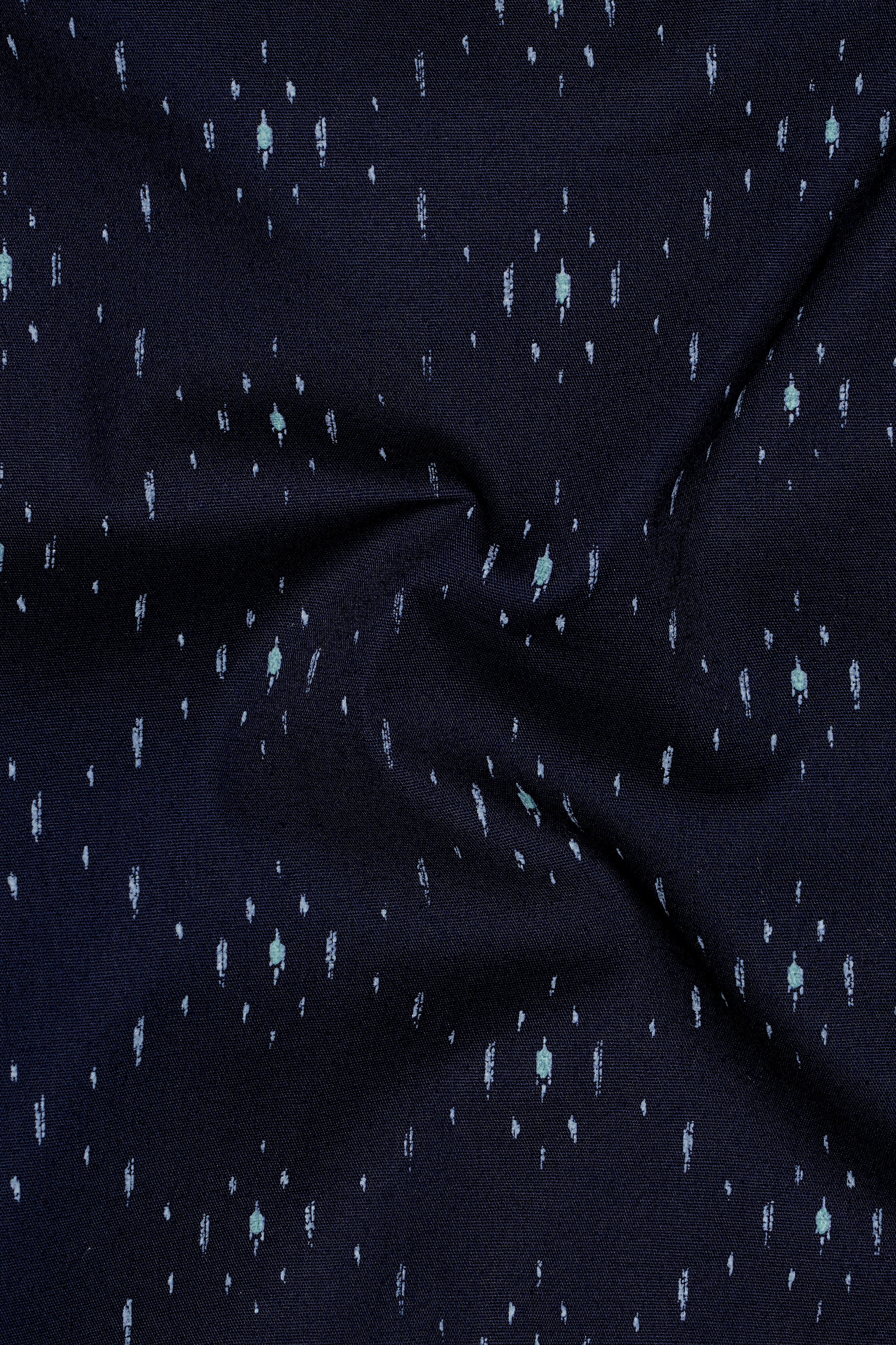 Ebony Blue Printed Premium Cotton Shirt