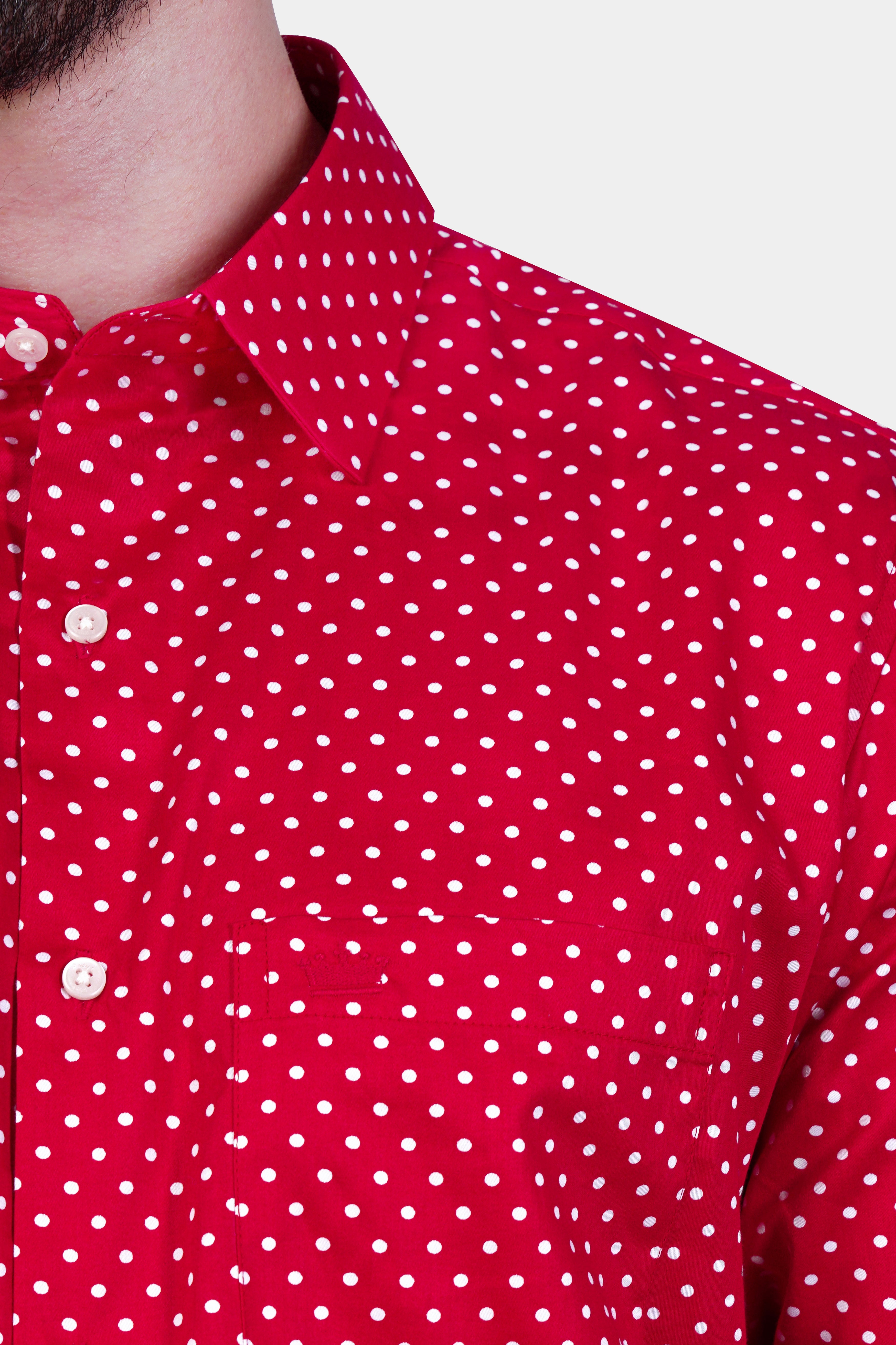 Red top with white polka dots online