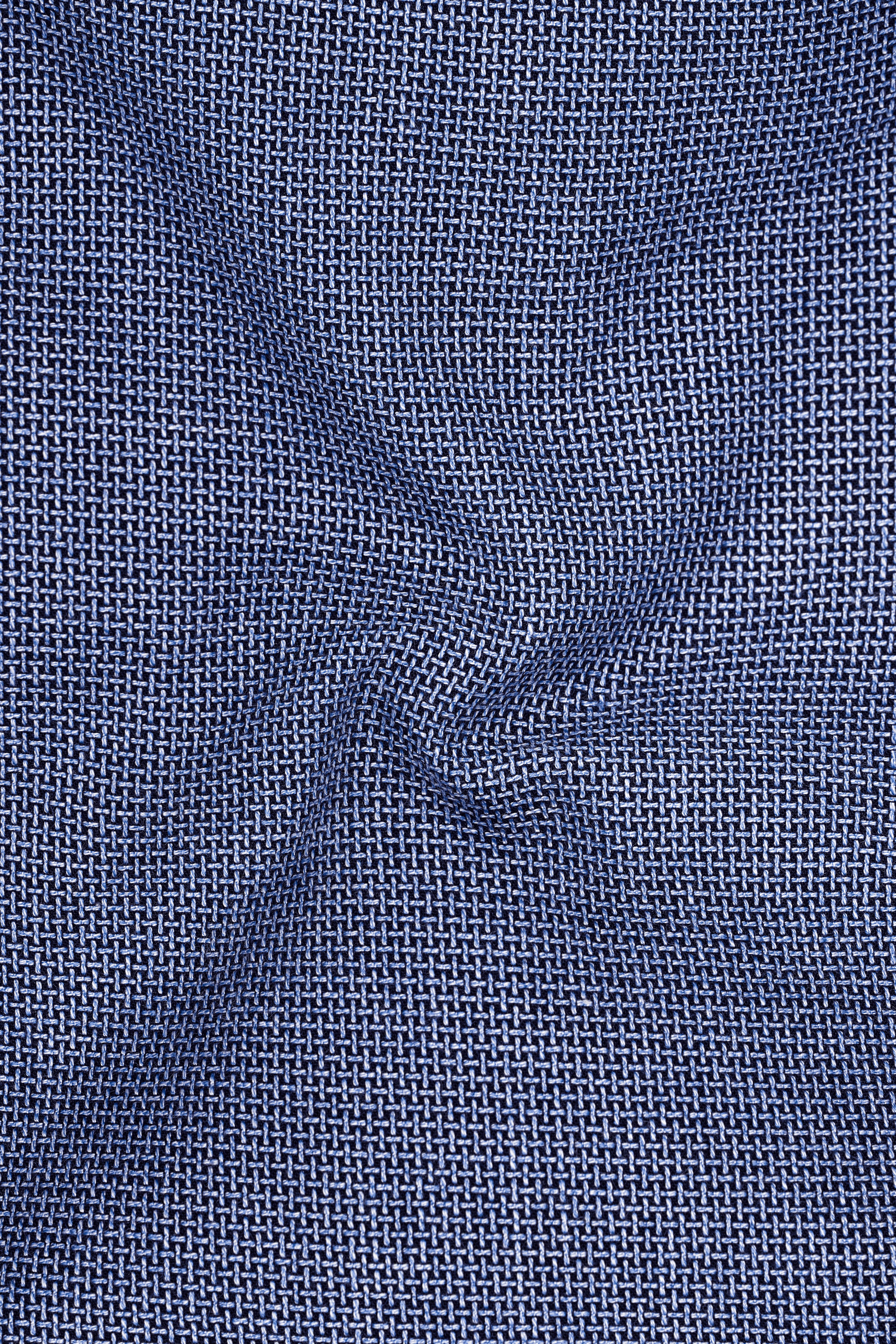 Marguerite Blue and Flamingo Brown Dobby Textured Premium Giza Cotton Designer Shirt