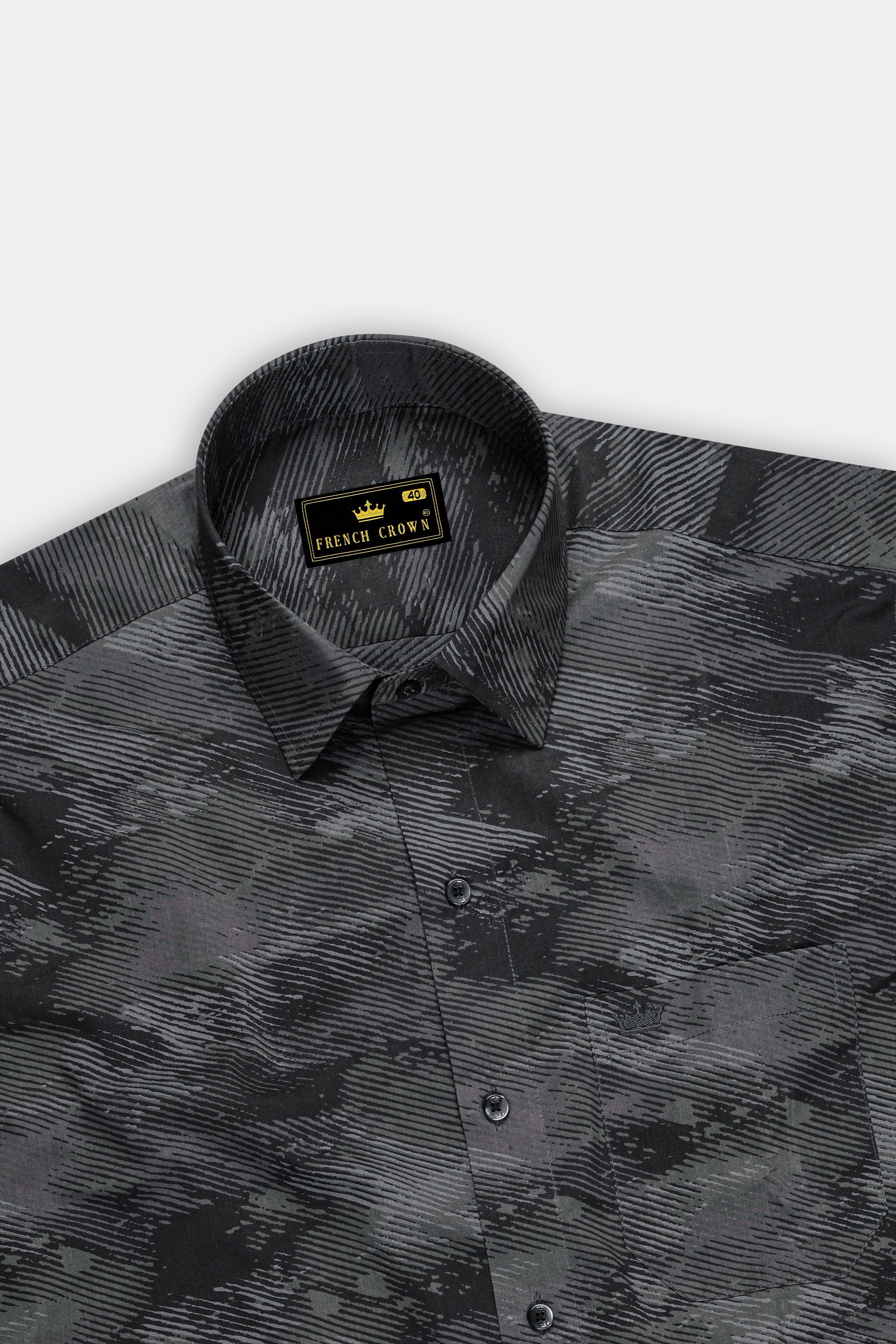 Jade Black and Tundora Gray Premium Cotton Shirt