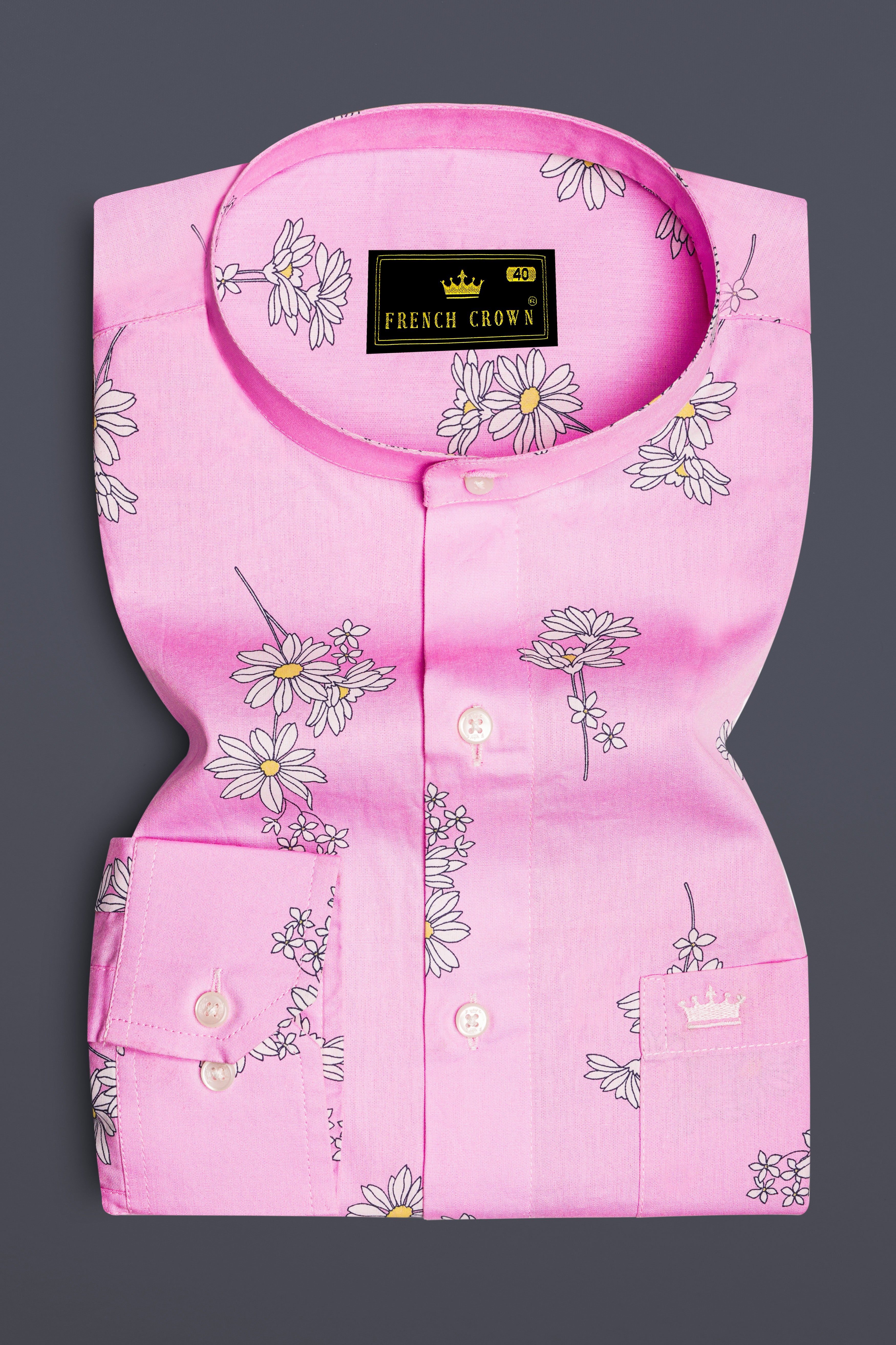 Chantilly Pink Floral Printed Premium Cotton Shirt