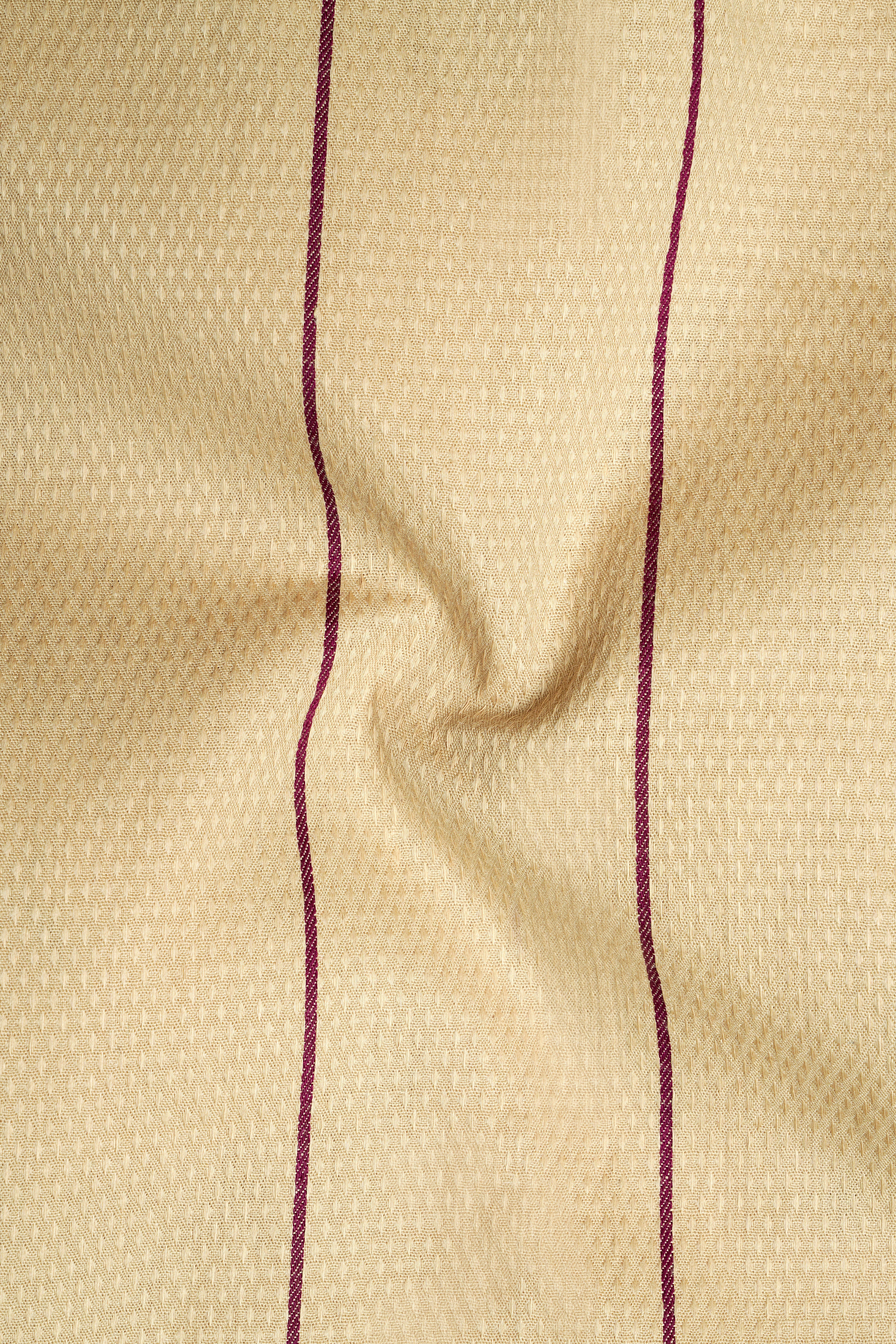 Mongoose Brown And Wine Striped Dobby Textured Premium Giza Cotton Shirt
