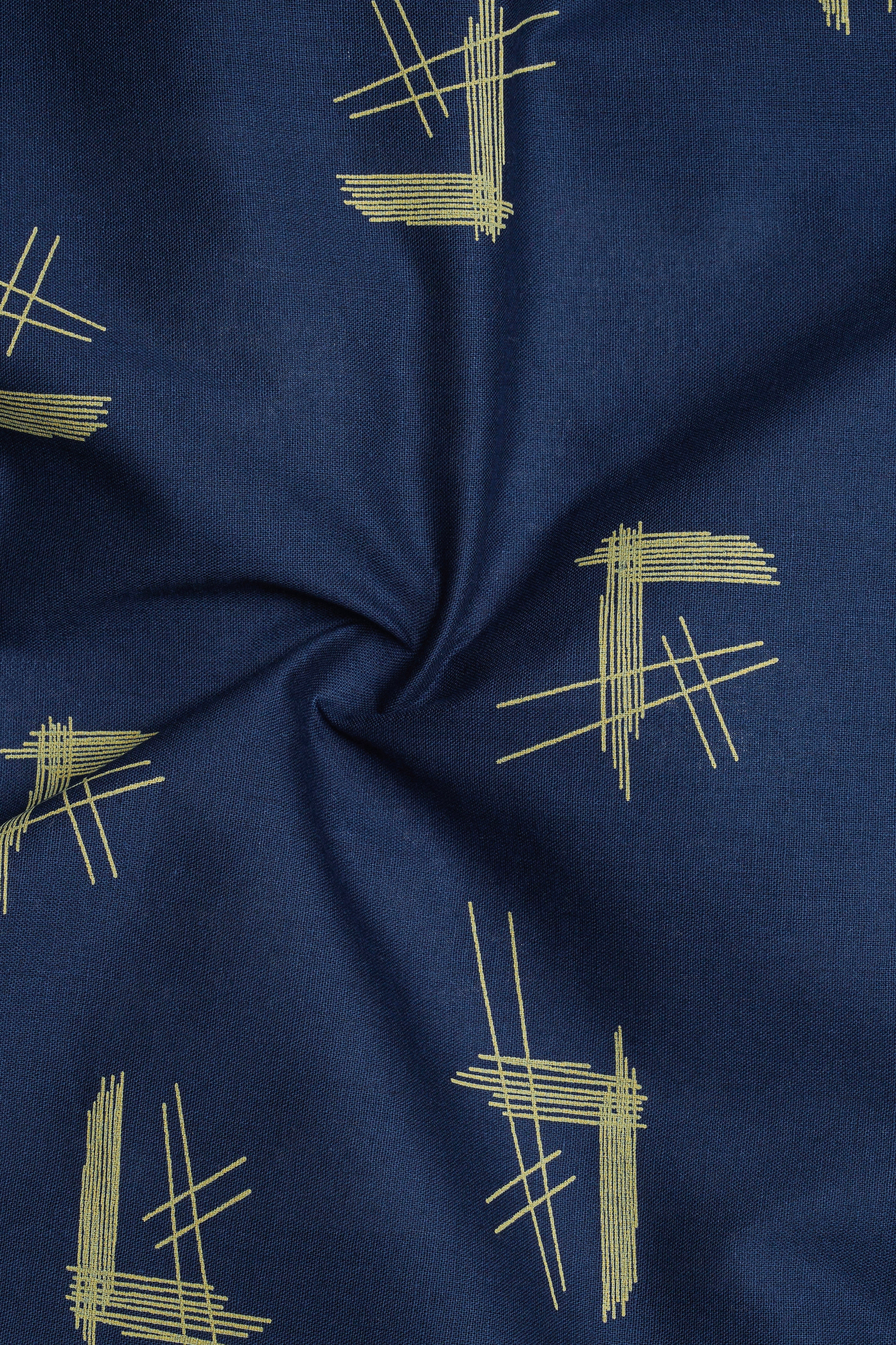 Cloud Burst Blue Printed Luxurious Linen Kurta Shirt