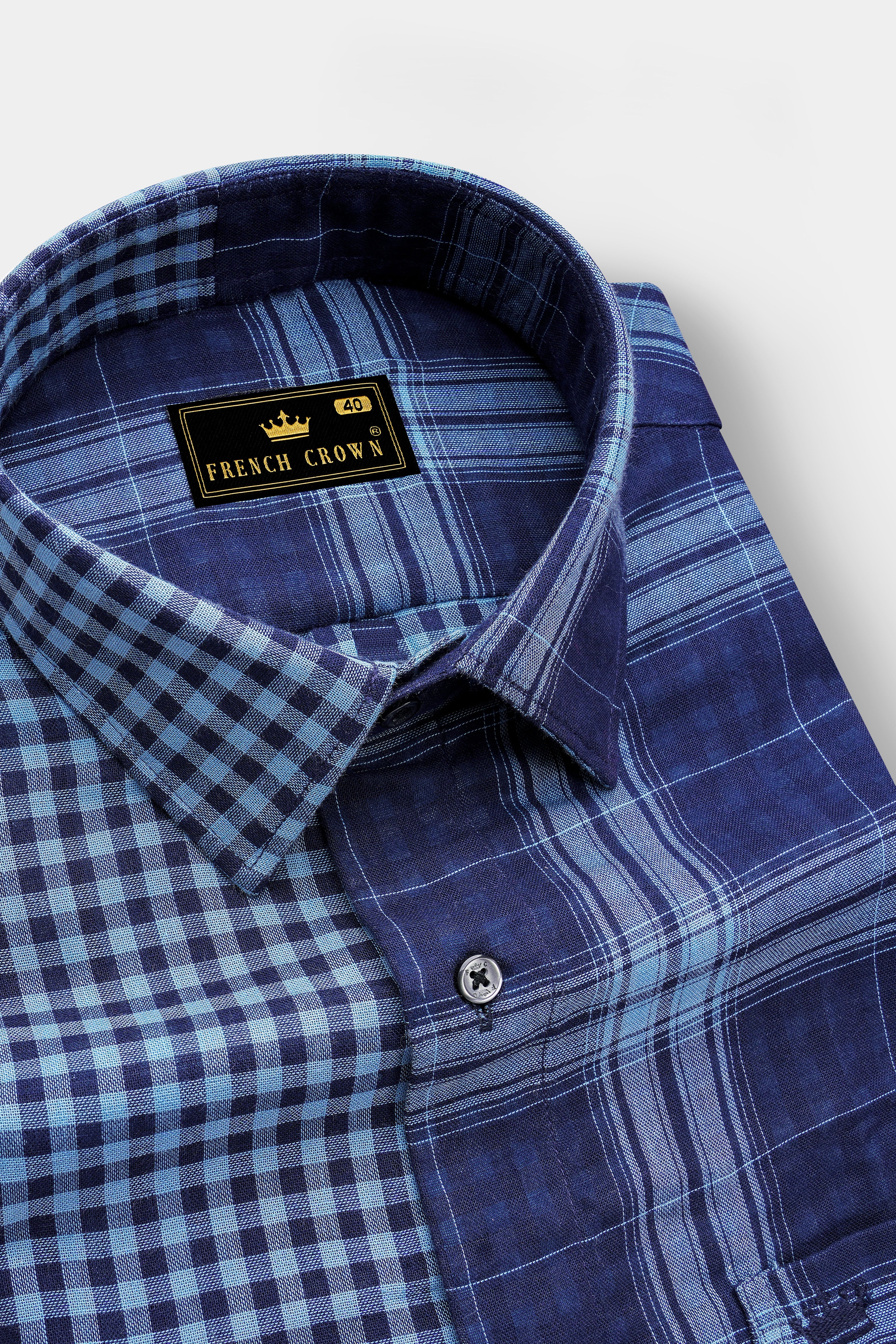Blue and Pigeon Post Blue Royal Oxford Designer Shirt