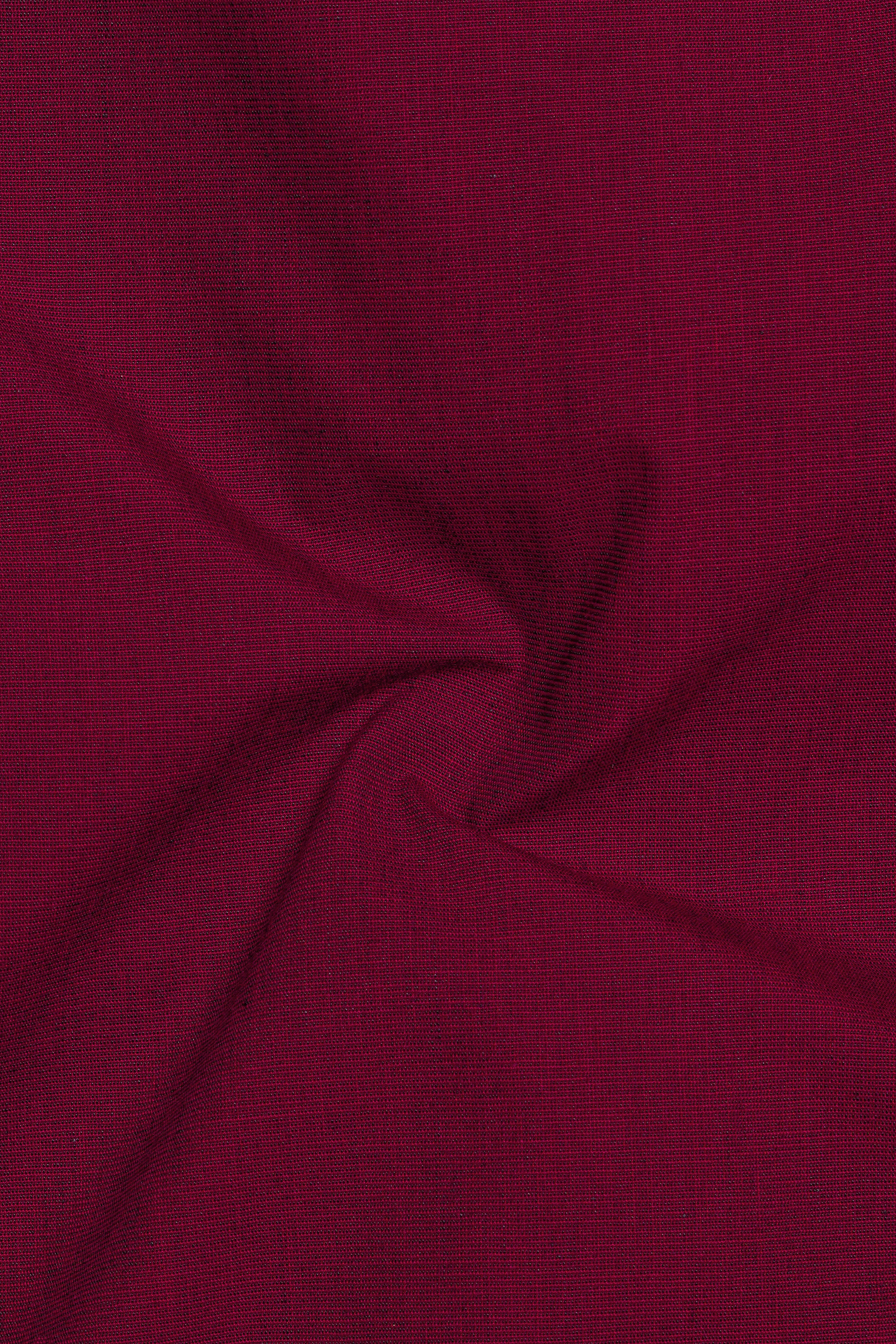 Scarlet Red Chambray Textured Premium Cotton Shirt