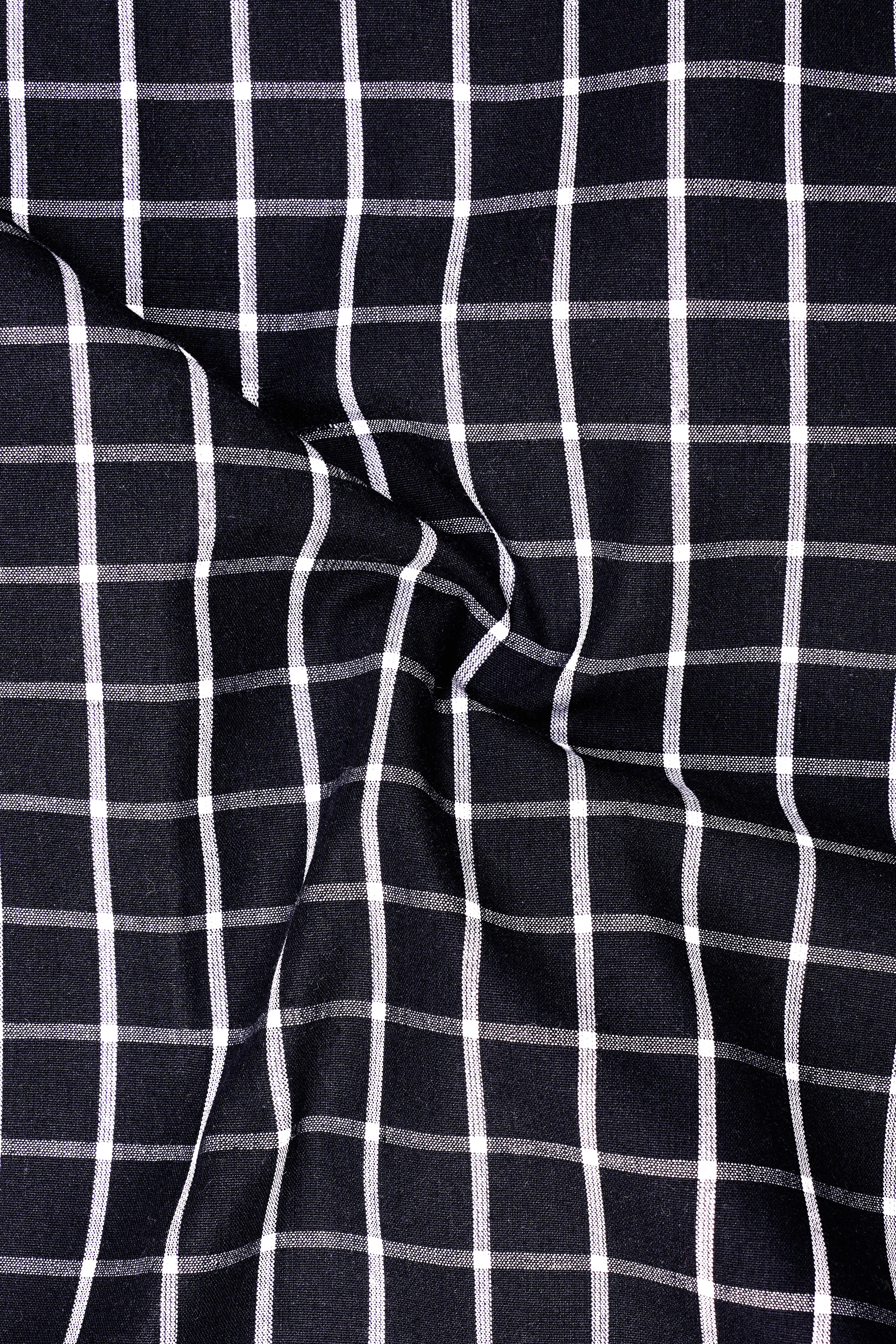 Jade Black Windowpane Premium Cotton Shirt