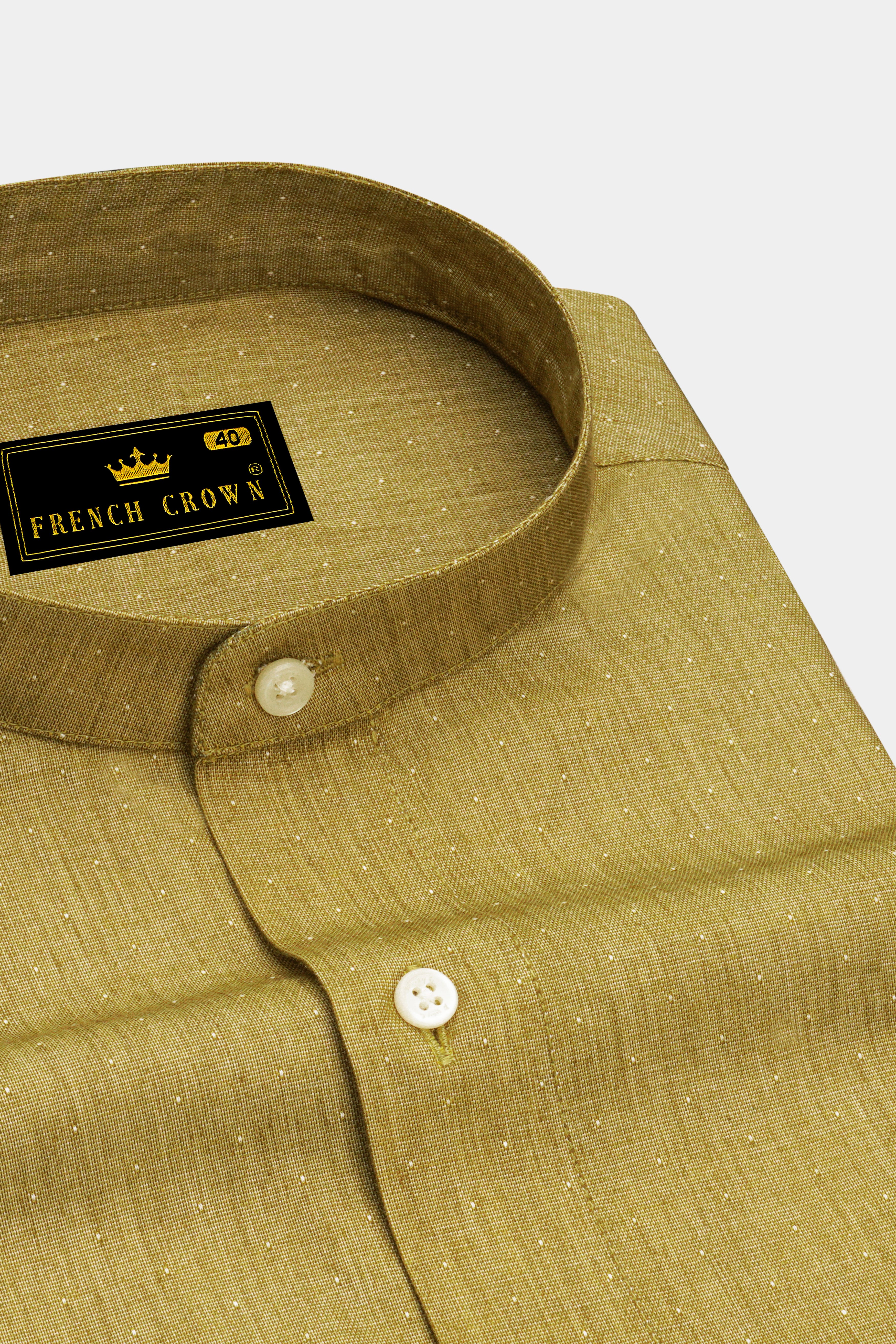 Museli Brown Dobby Textured Premium Giza Cotton Shirt
