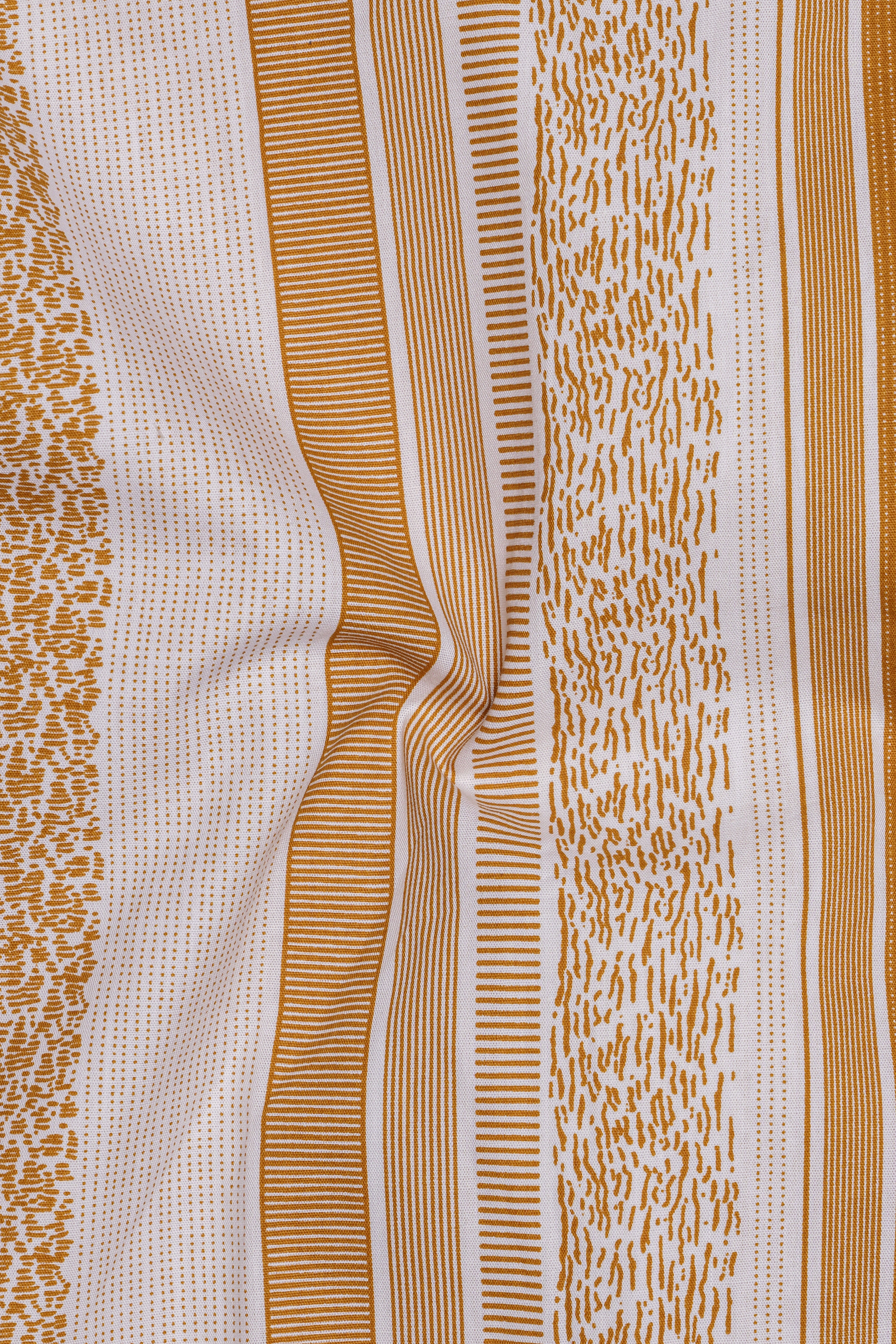 Off White and Di Serria Brown Striped Premium Cotton Kurta Shirt
