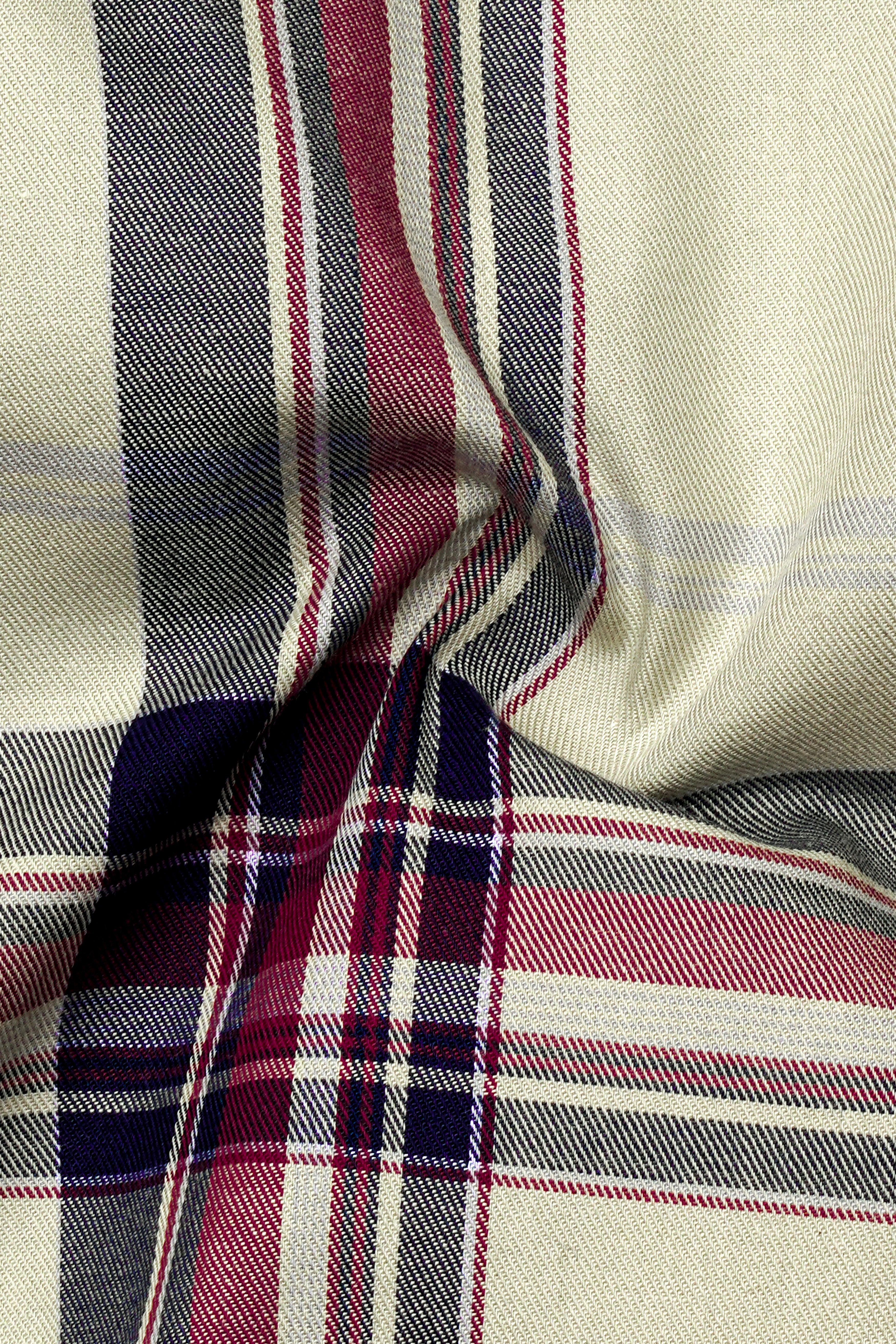 Ash Green Plaid Twill Premium Cotton Shirt