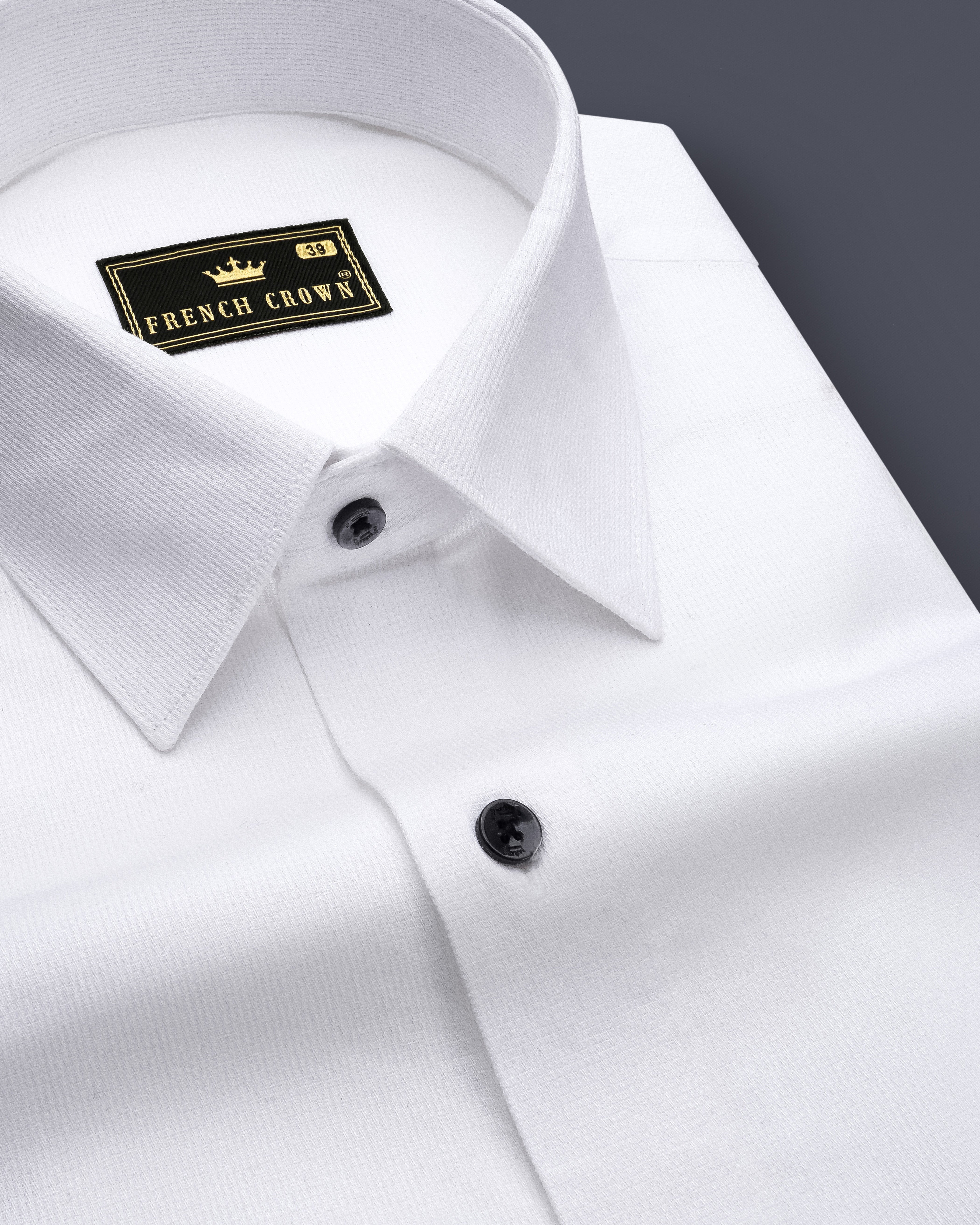 Bright White Dobby Textured Premium Giza Cotton Shirt