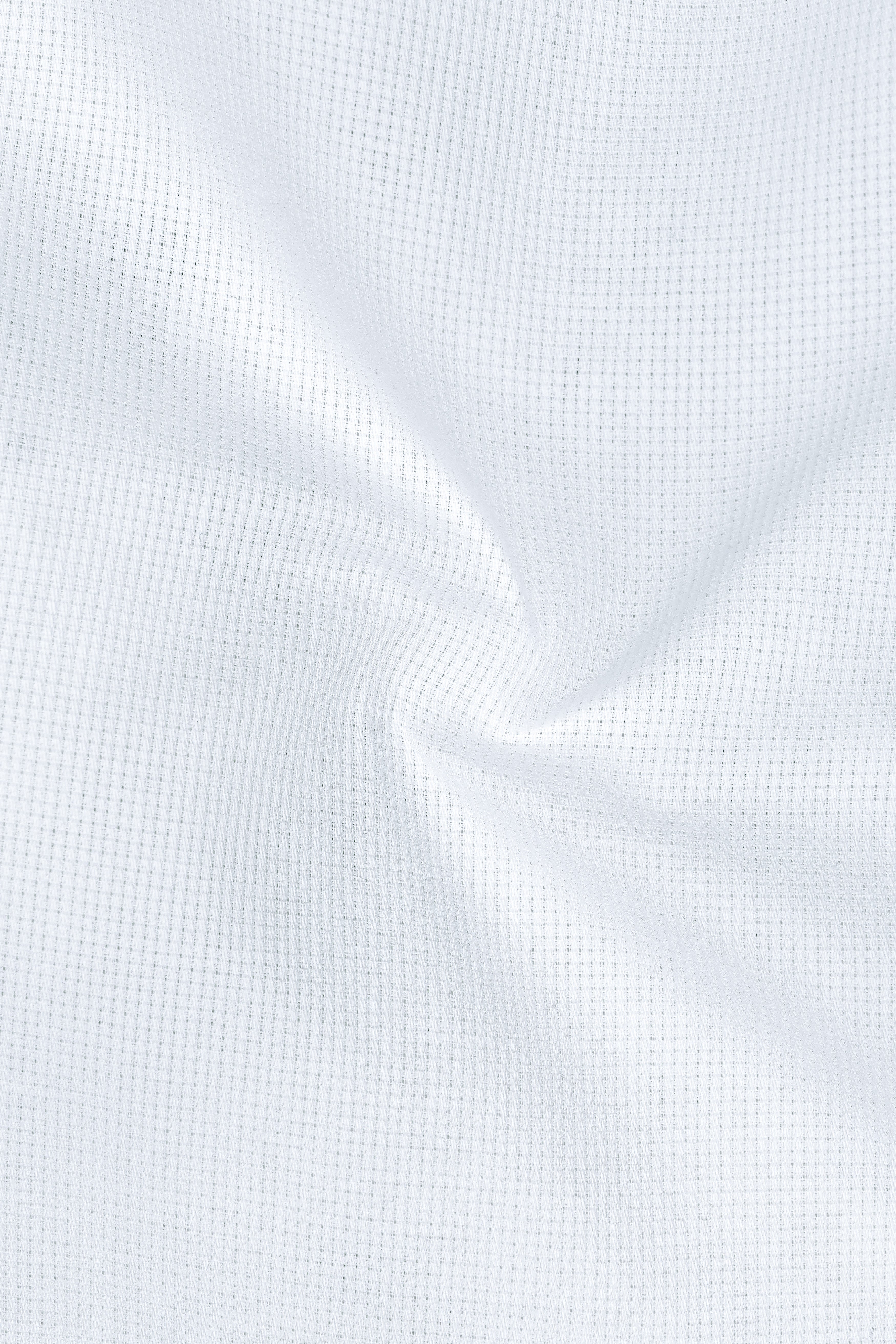 Bright White Dobby Textured Premium Giza Cotton Shirt