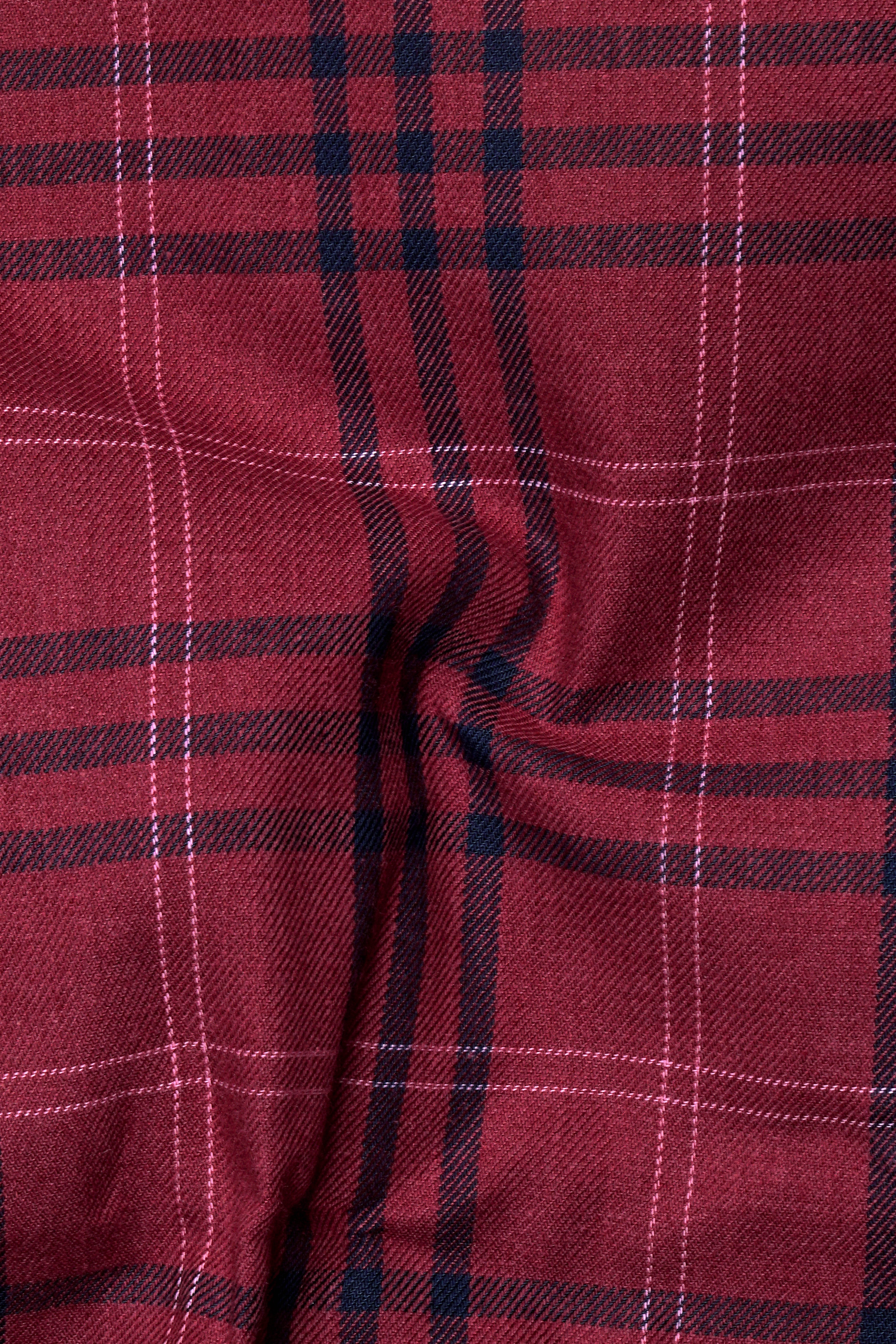 Camelot Red Plaid Twill Premium Cotton Shirt