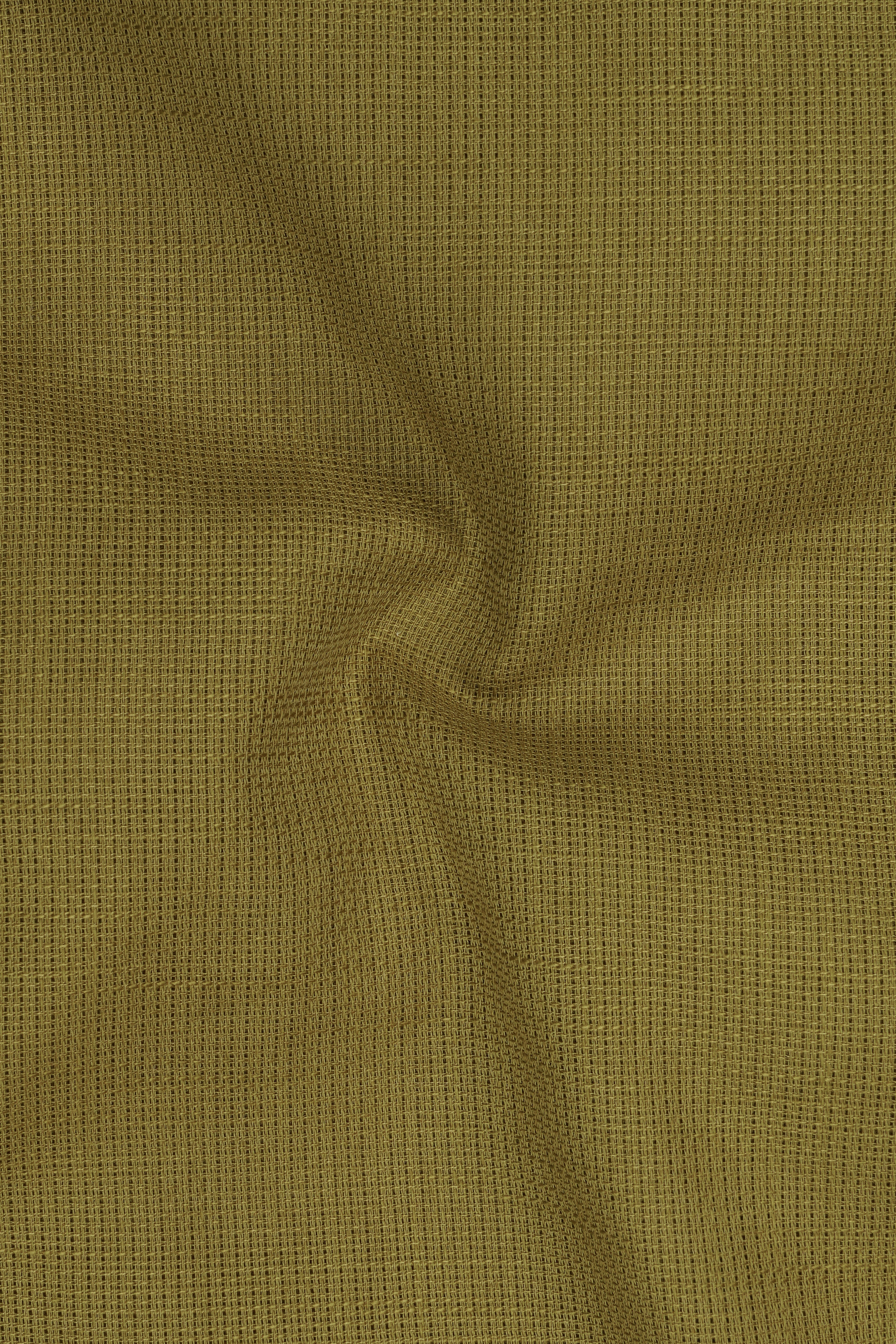 Teak Yellow Dobby Textured Premium Giza Cotton Shirt