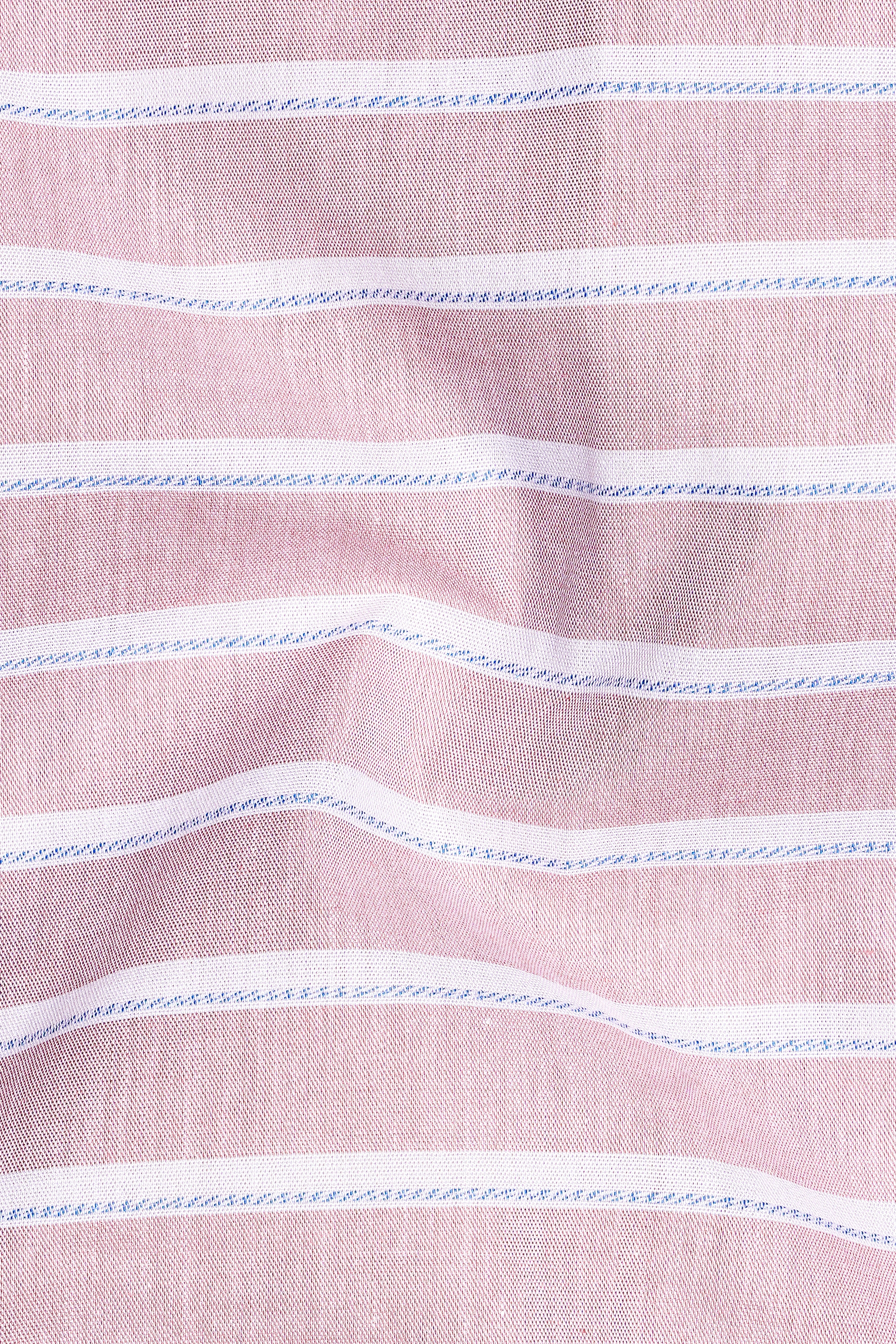Twilight Pink With White Striped Dobby Textured  Premium Giza Cotton Shirt