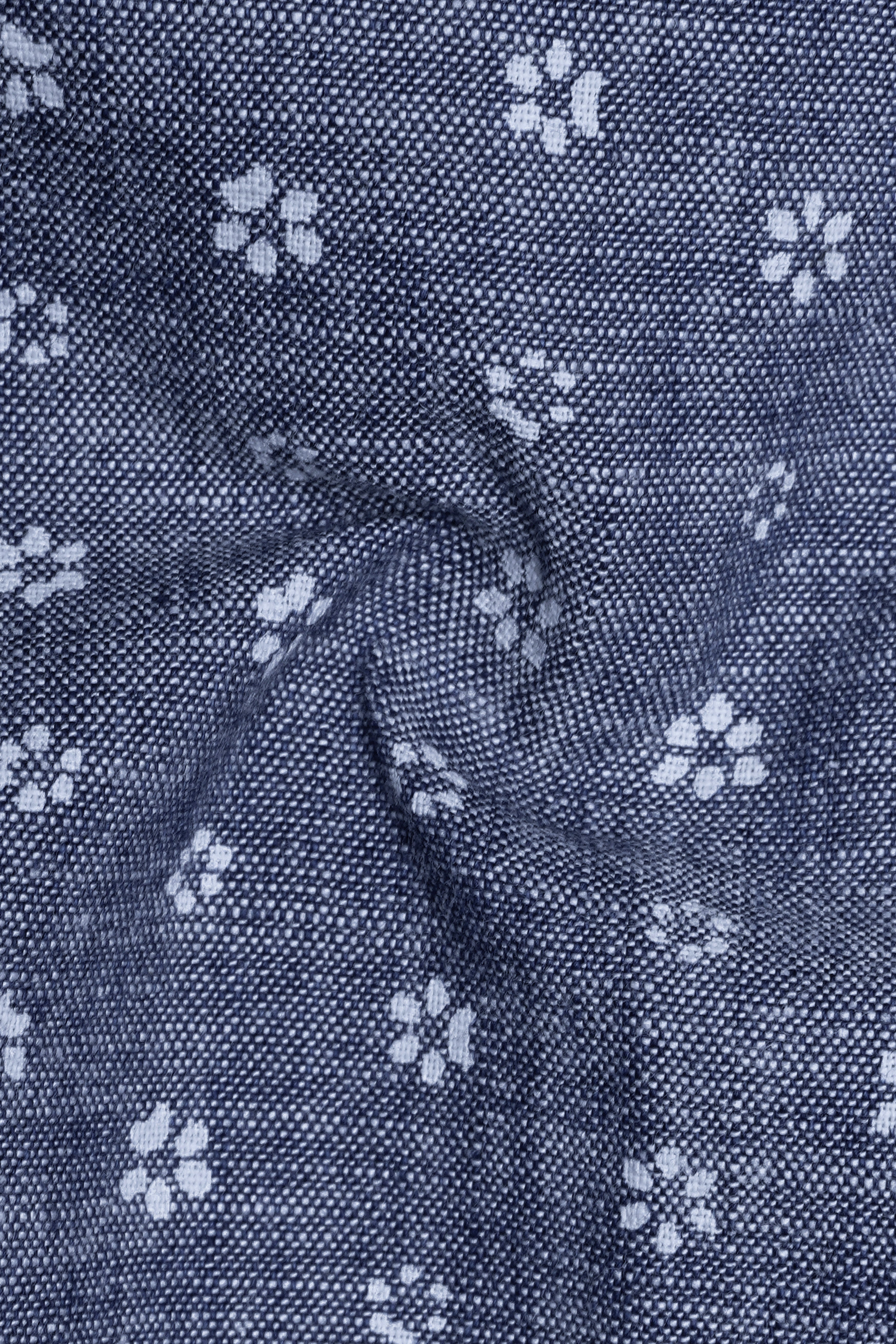 East Bay Gray Ditzy Floral Printed Chambray Premium Cotton Shirt