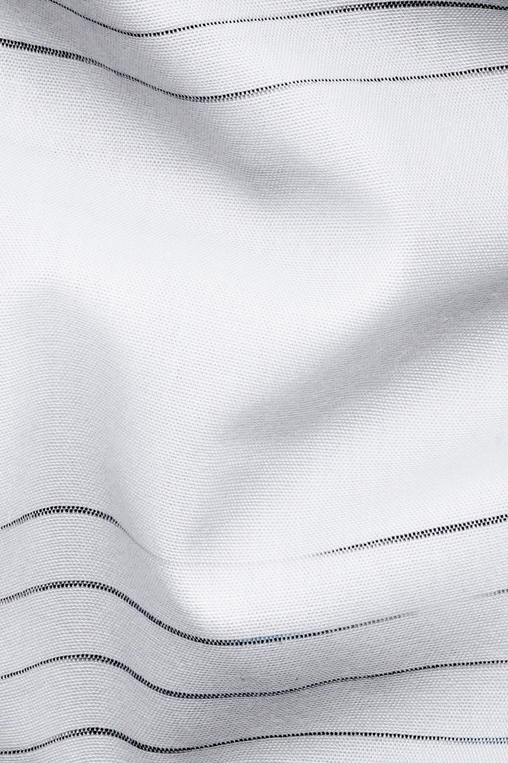 7swords-Bright White and Black Striped Premium Cotton Shirt