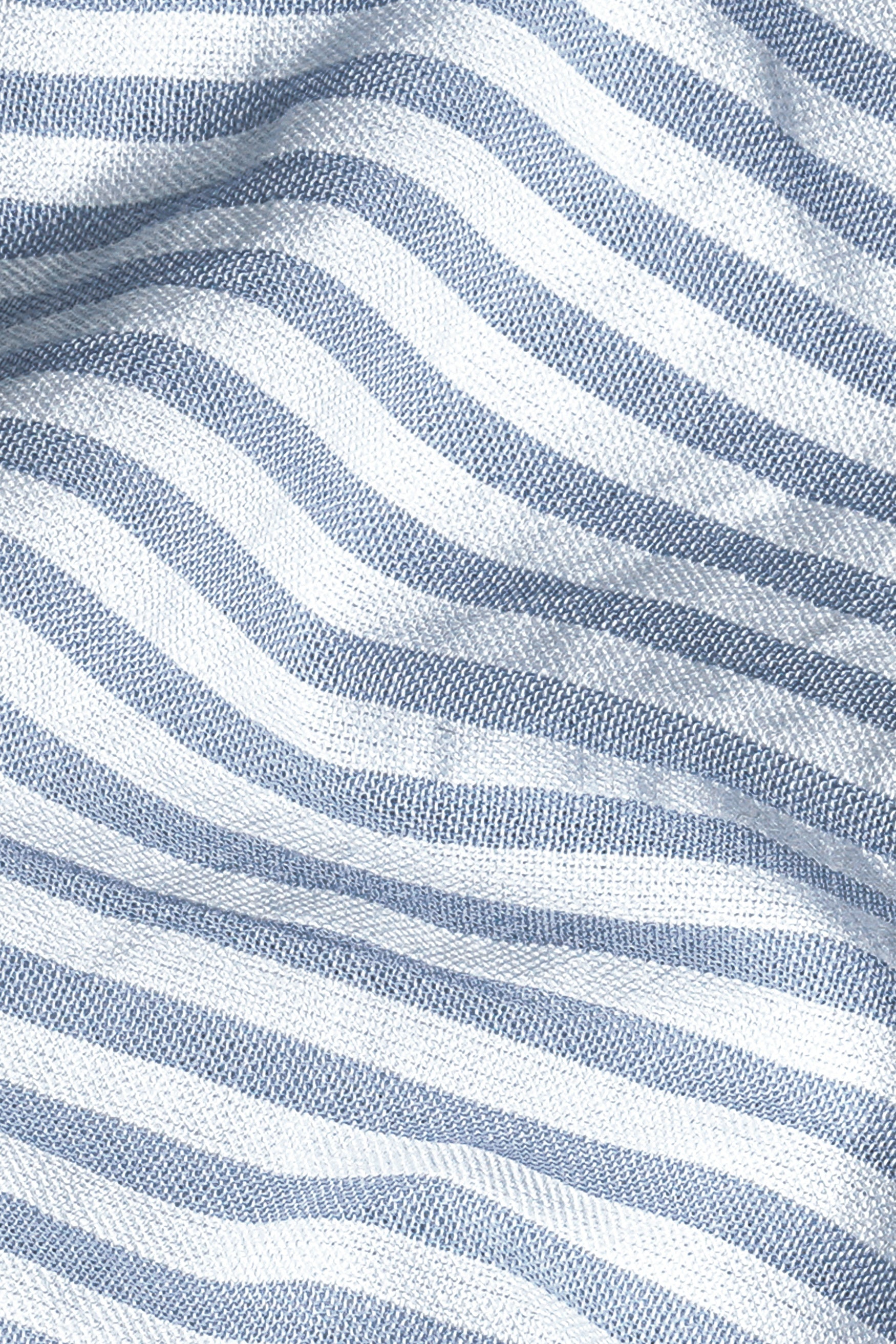 7swords-Perano Blue and White Striped Premium Cotton Shirt