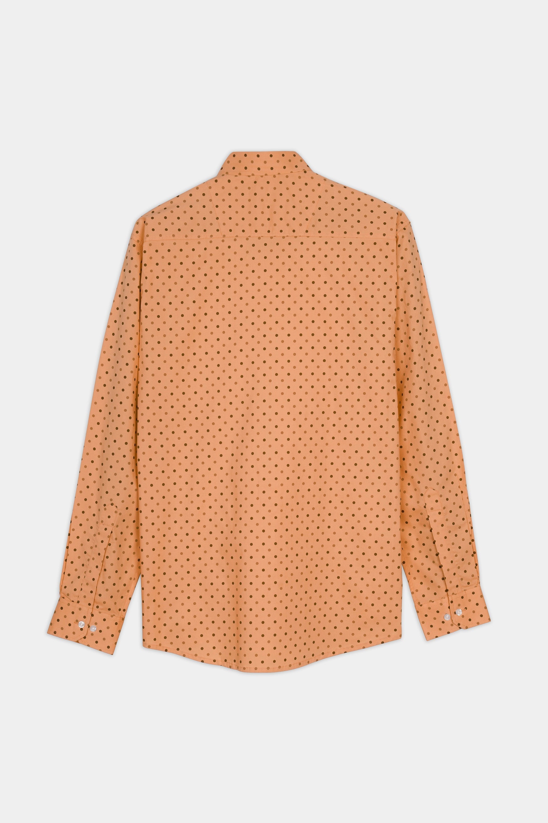 7swords-Apricot Brown with Sepia Brown Dotted Premium Cotton Shirt