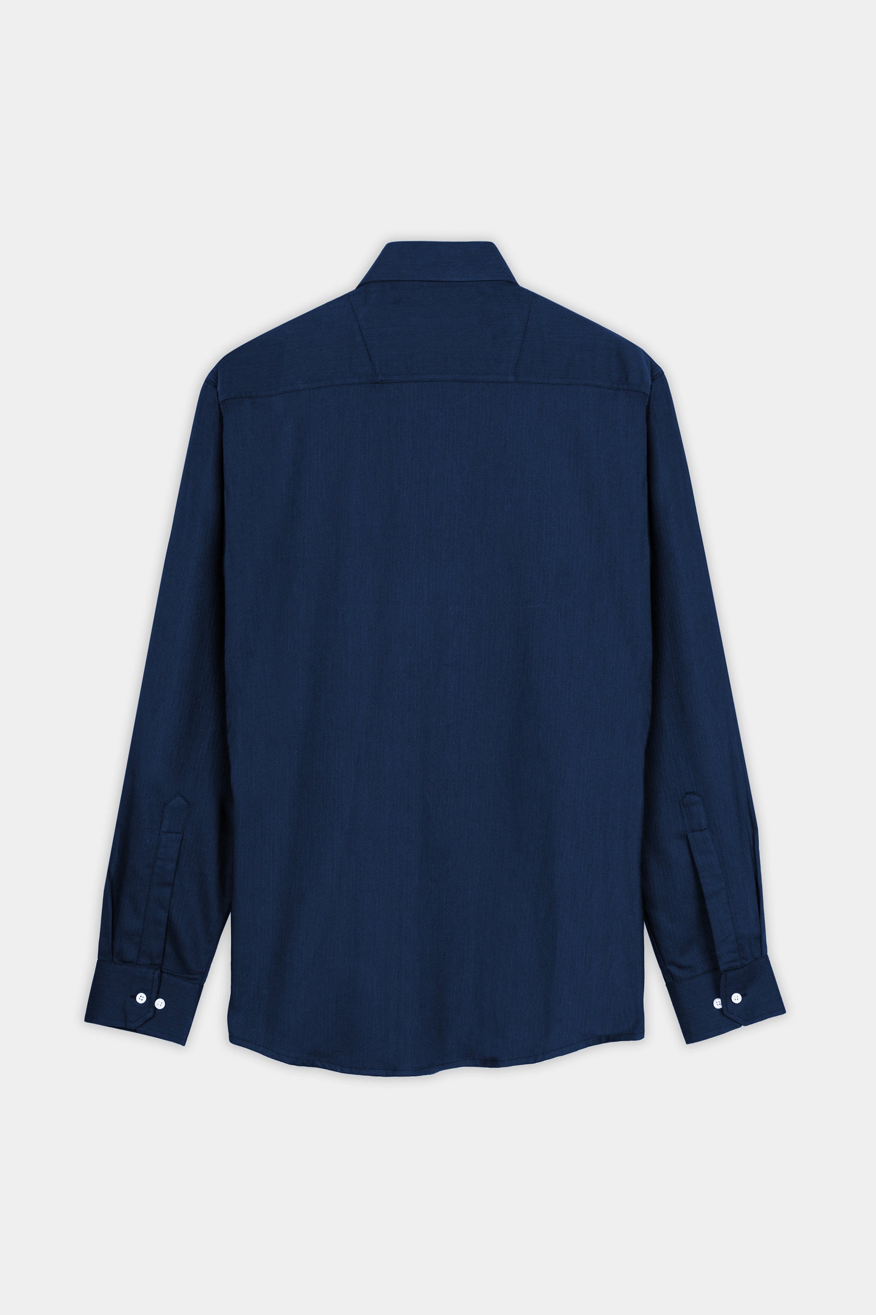 7swords-Gable Blue Herringbone Pattern Premium Cotton Shirt